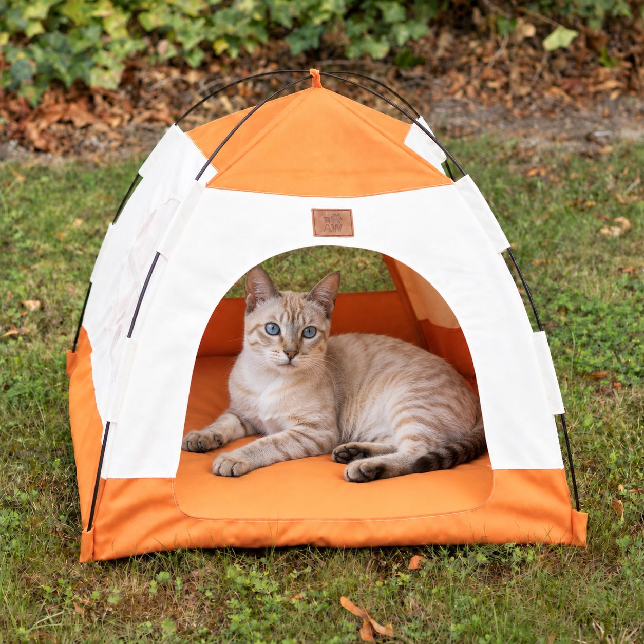 Cama PAW – Tienda beige y naranja – 58 × 58 × 48 cm - Imagen 10