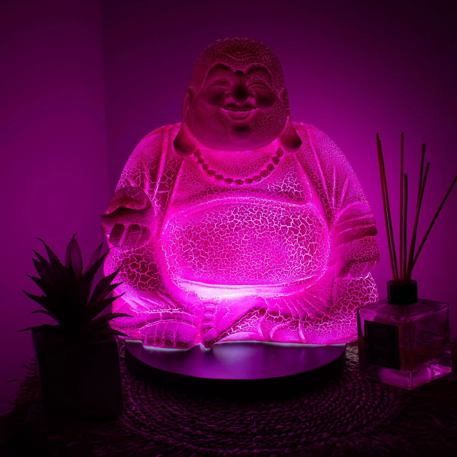 Lámpara del Buda sonriente Fruta del dragón - Base redonda - Imagen 2