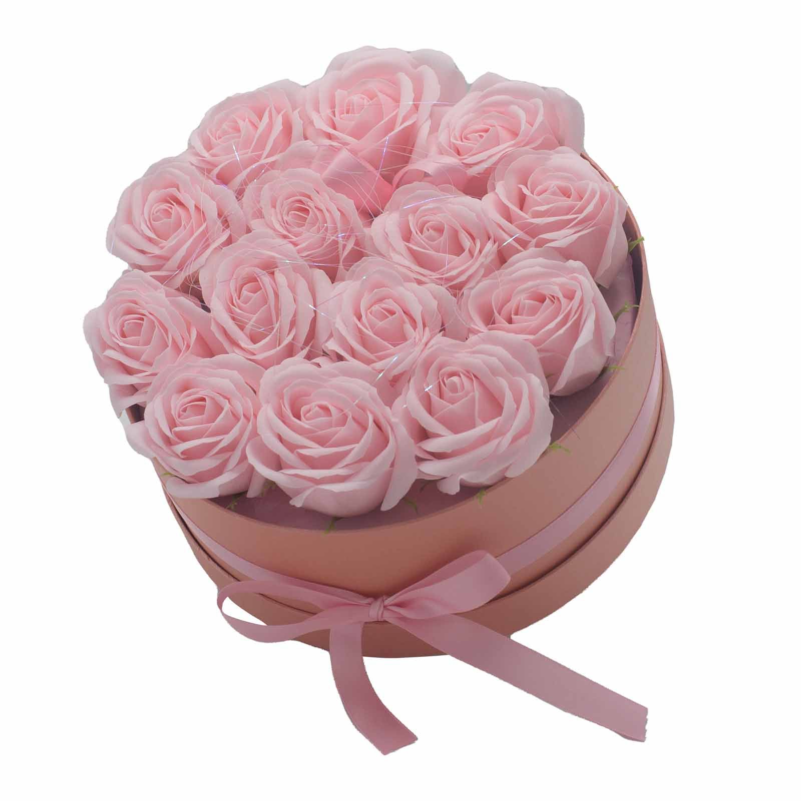 Caja de Regalo - Flor de Jabón 14 Rosas Rosas - ronda - Imagen 3
