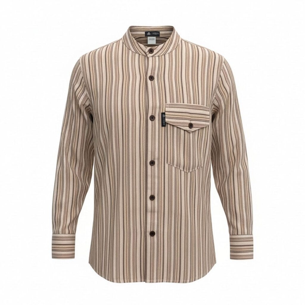 Nomad Sari Camisa de abuelo - Marrón beige - Mediano