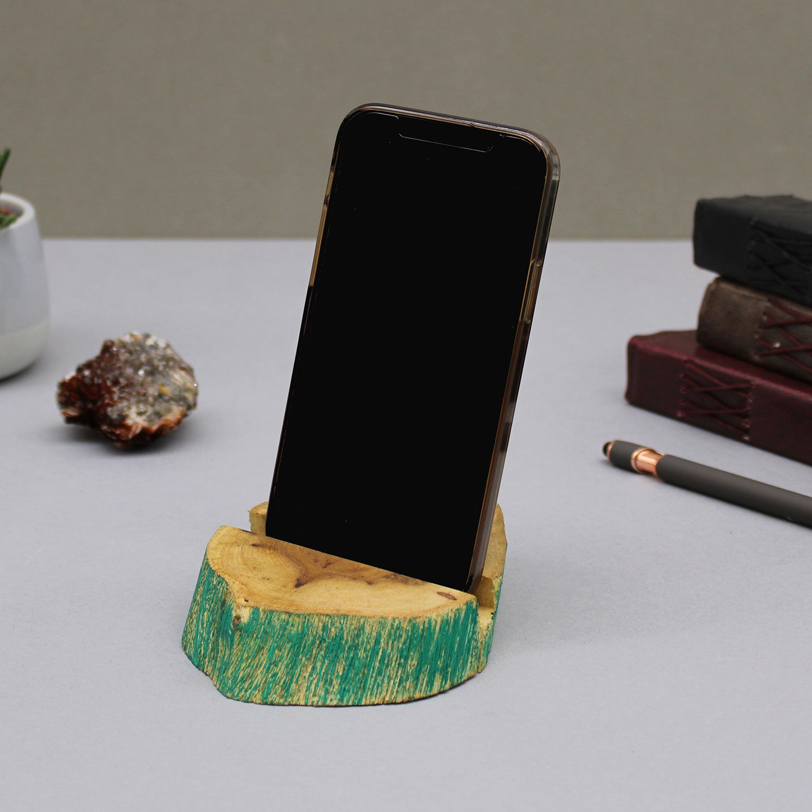 Lrg Gamal Wood Phone Holder - Greenwash - Imagen 9