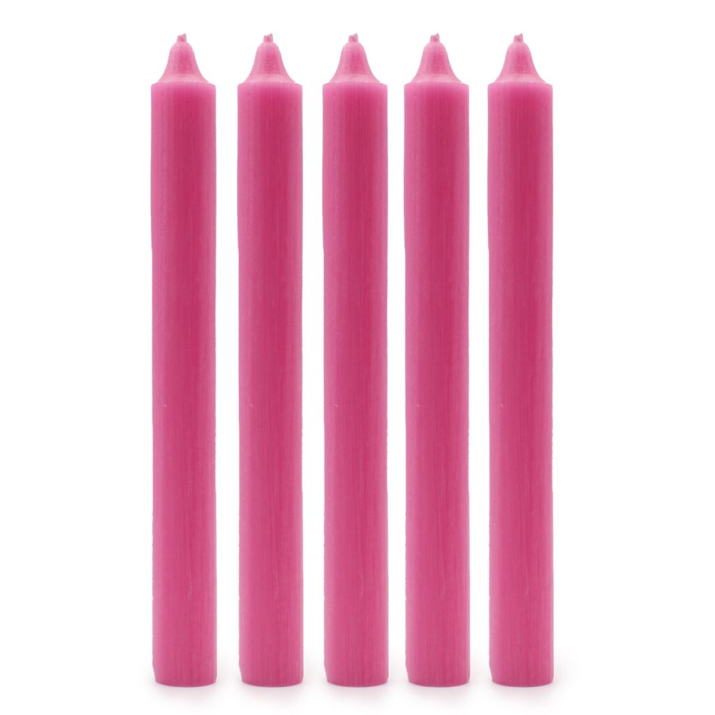 Velas a Granel de Color Sólido - Rosa Profundo Rústico - Paquete de 10