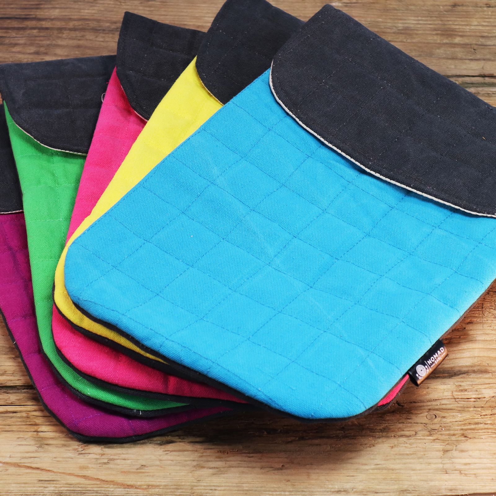 Funda acolchada para portátil de 13 pulgadas - Amarillo loco - Lavado de piedra de 14 onzas - Imagen 5