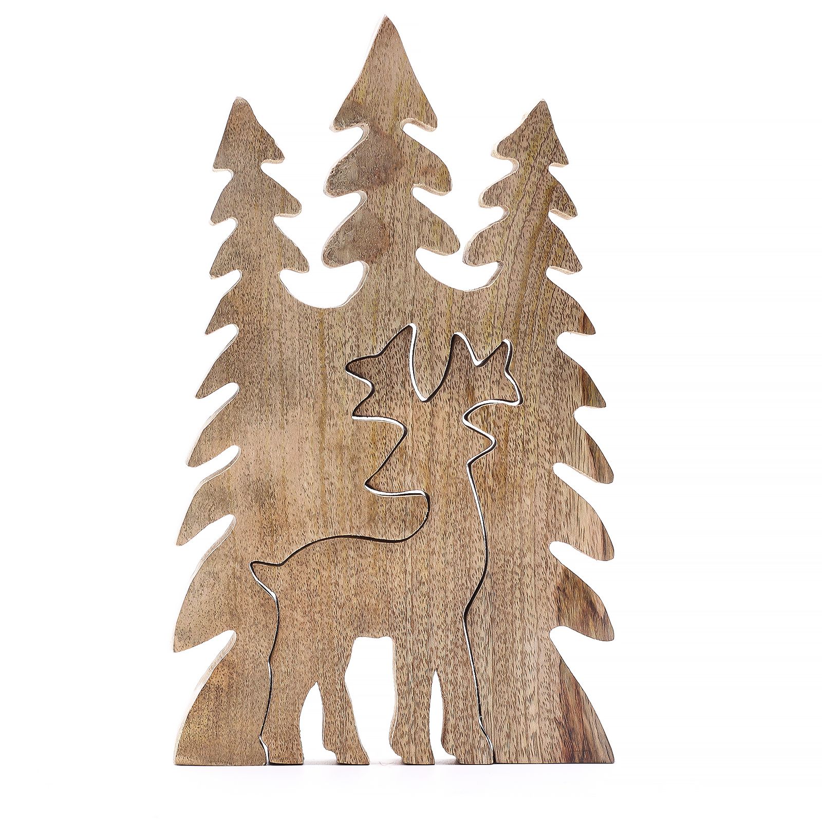 Perdido en el bosque - Ciervo en el bosque 3D Decoración de madera - 25x15cm - Imagen 3