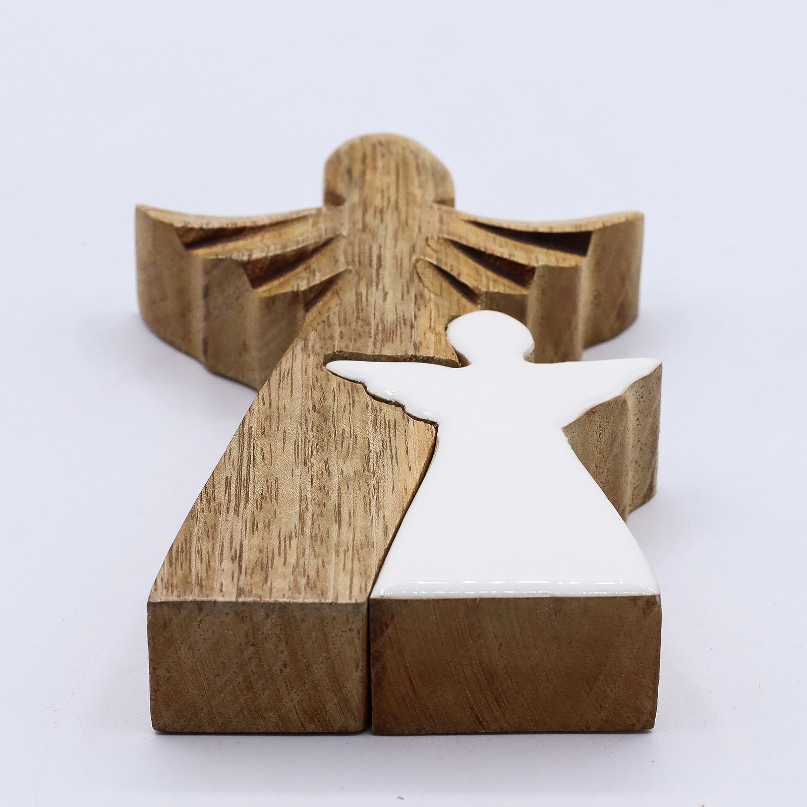 Ángel de madera de mango en Ángel - Esmalte blanco - Imagen 7