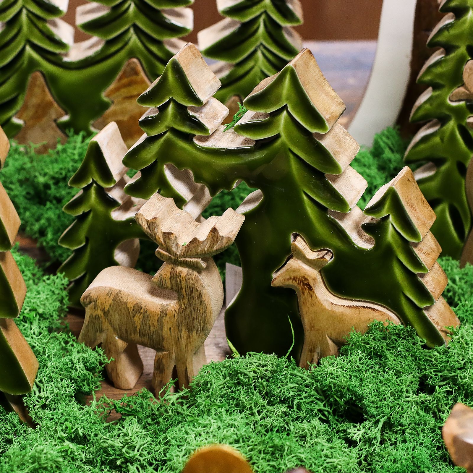 Perdido en el bosque - Dos ciervos en el bosque Decoración de madera 3D - 18x23cm - Imagen 4