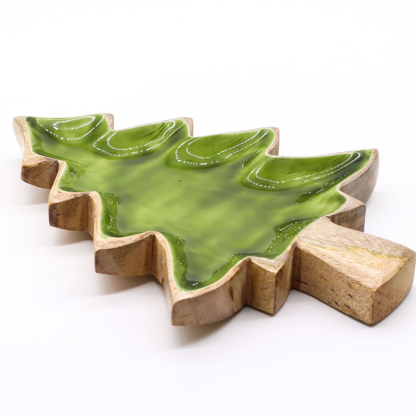 Perdido en el bosque - Tazón de madera esmaltada con diseño de árbol - 25x19 cm - Imagen 10