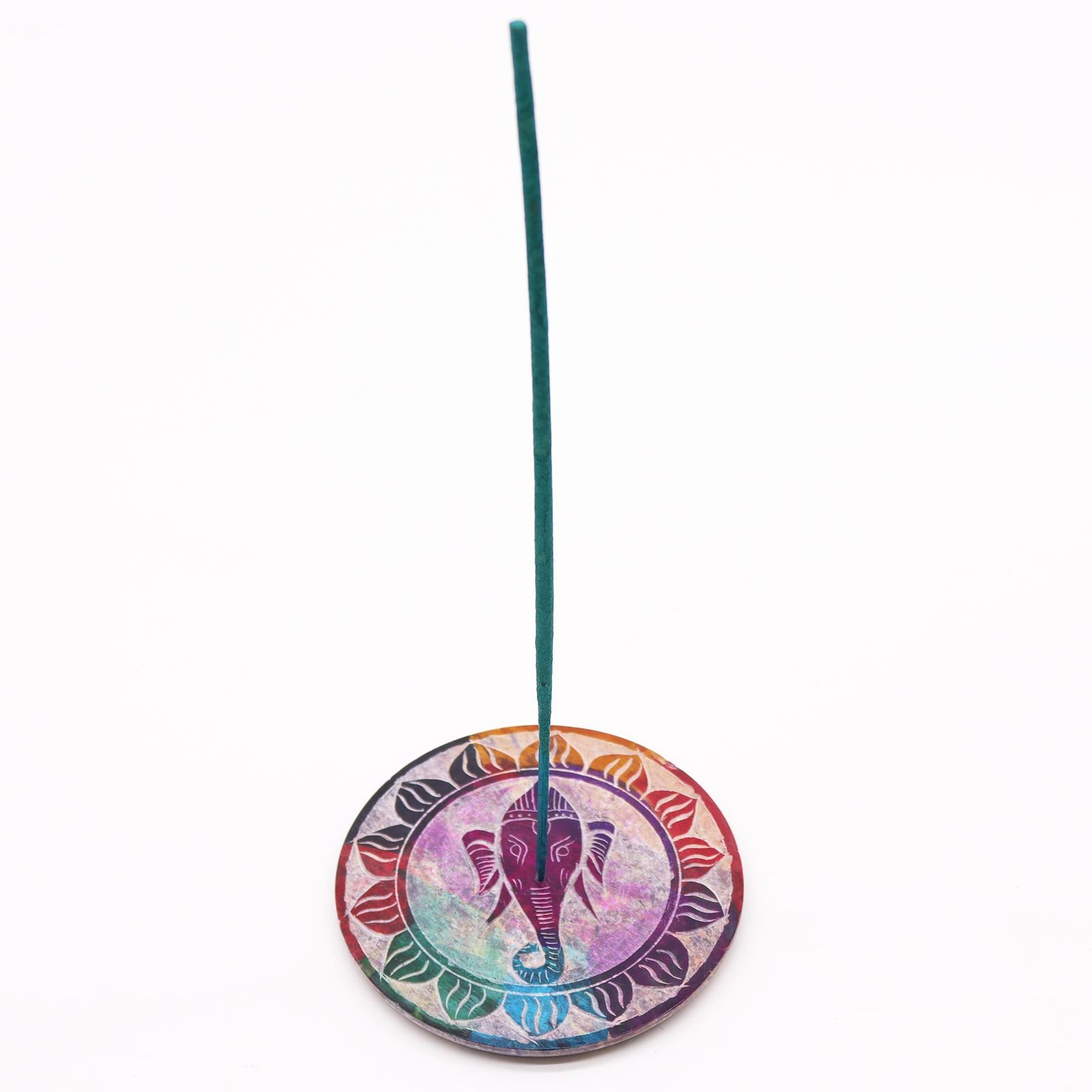 Porta-incienso Disco de Esteatita 10cm - Ganesha - Imagen 3