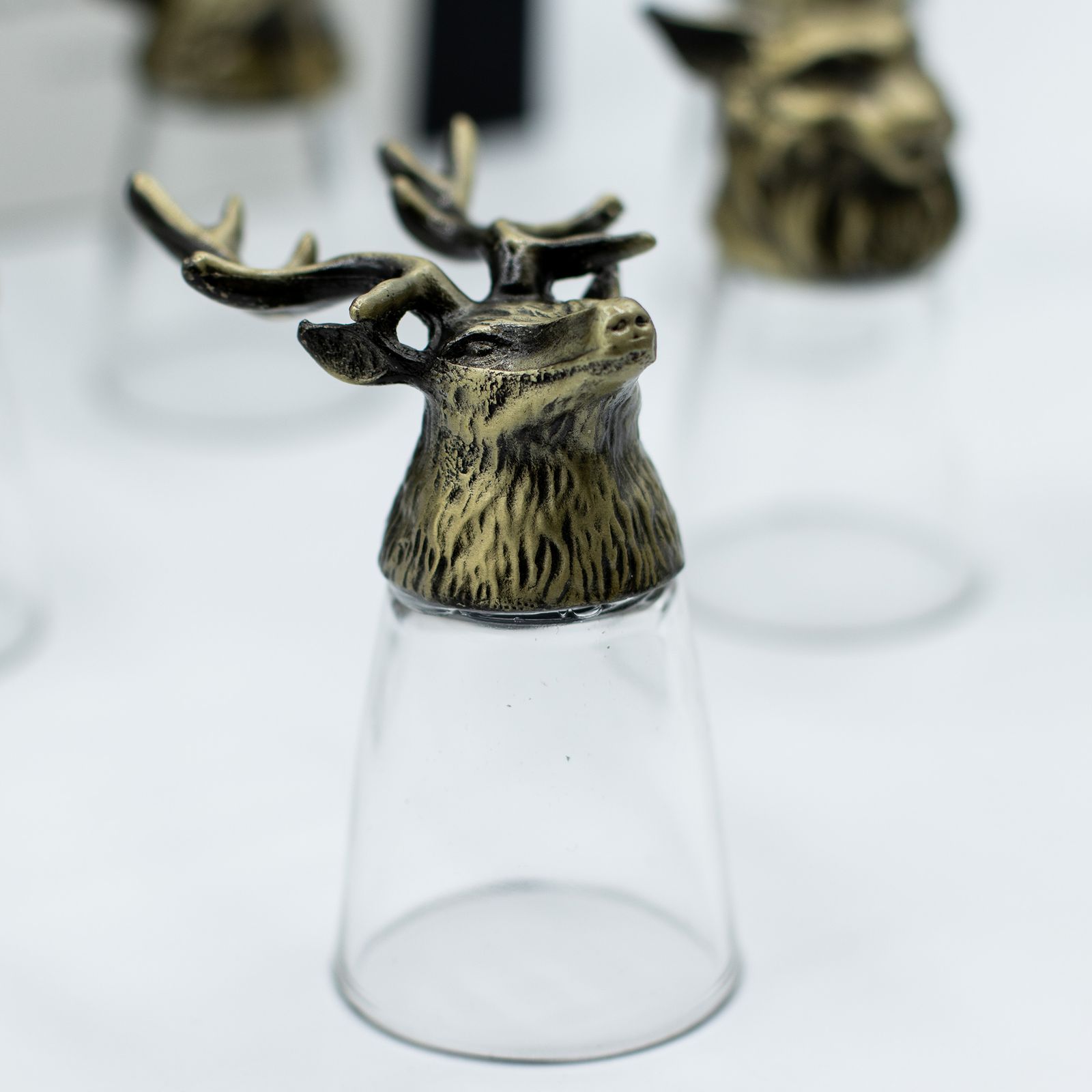Conjunto de regalo de 12 vasos de chupito Bottom Up (25ml) - Bosque y Criaturas Místicas - Bronce Antiguo - Imagen 3