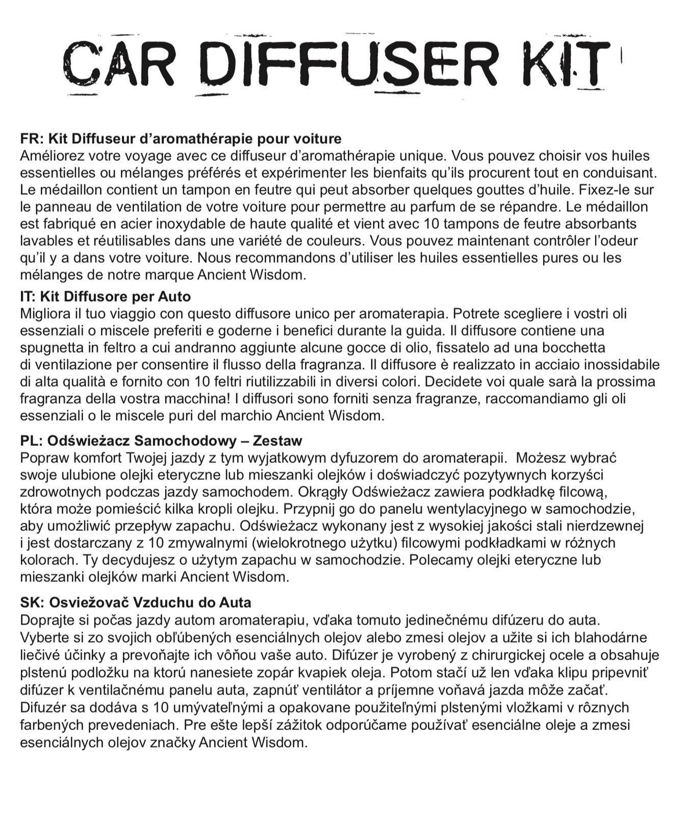 Kit difusor para coche - Buda de loto - 30mm - Imagen 10