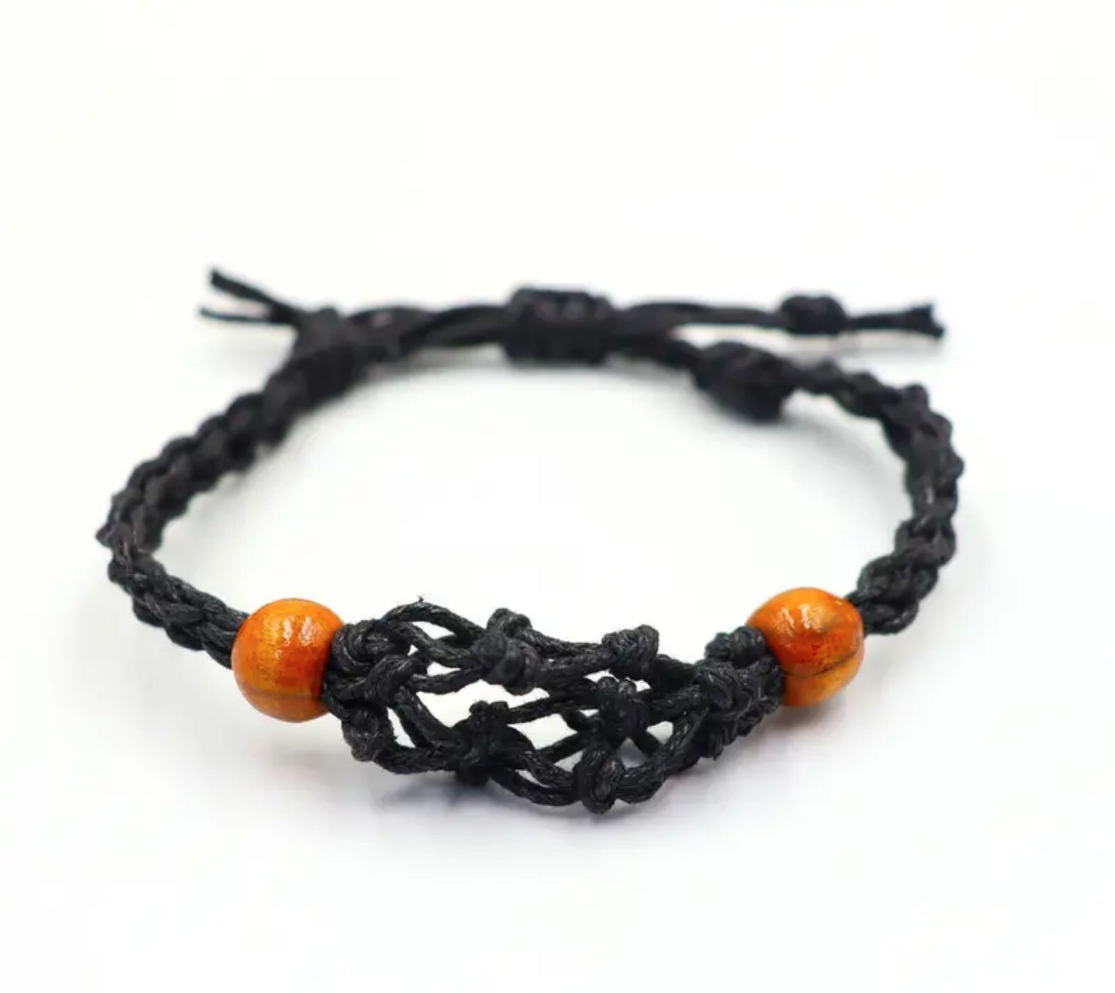 Pulsera de Macrame para Piedras Preciosas 20-28cm - Negro - Imagen 4