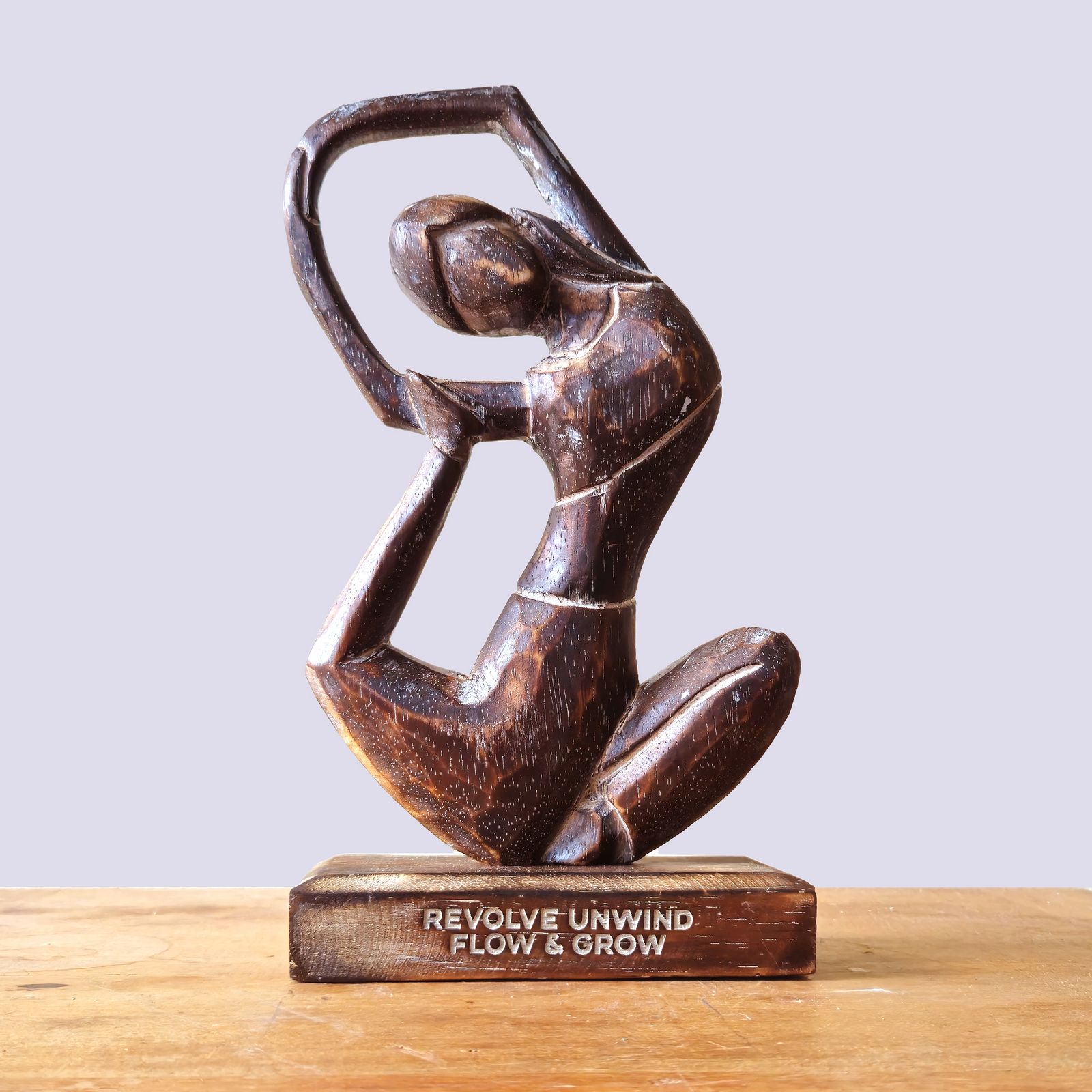 Yoga Mujer de Madera - Antigua - Girar Desenrollar - Fluir y Crecer - Imagen 3