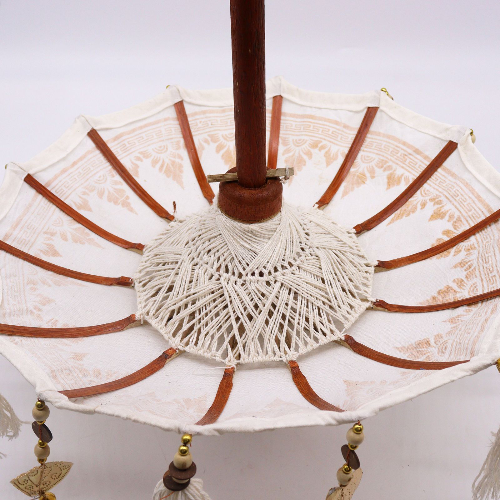 Sombrilla Bali Decoracion de Hogar - Lona - Decoración Dorada - 40cm - Imagen 5