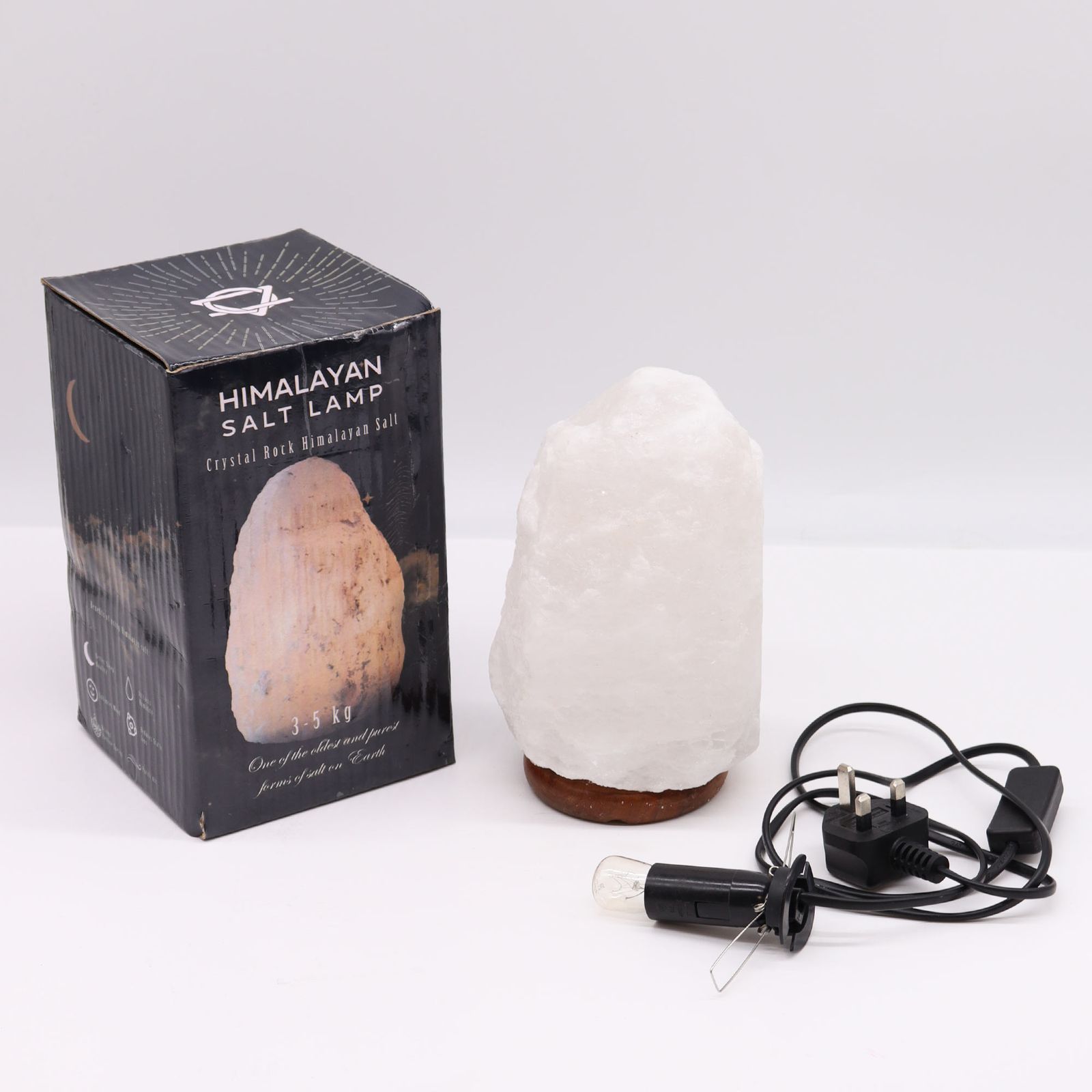 Lámpara de Sal del Himalaya de Cristal de Roca - & Base apx 3-5kg - Imagen 3