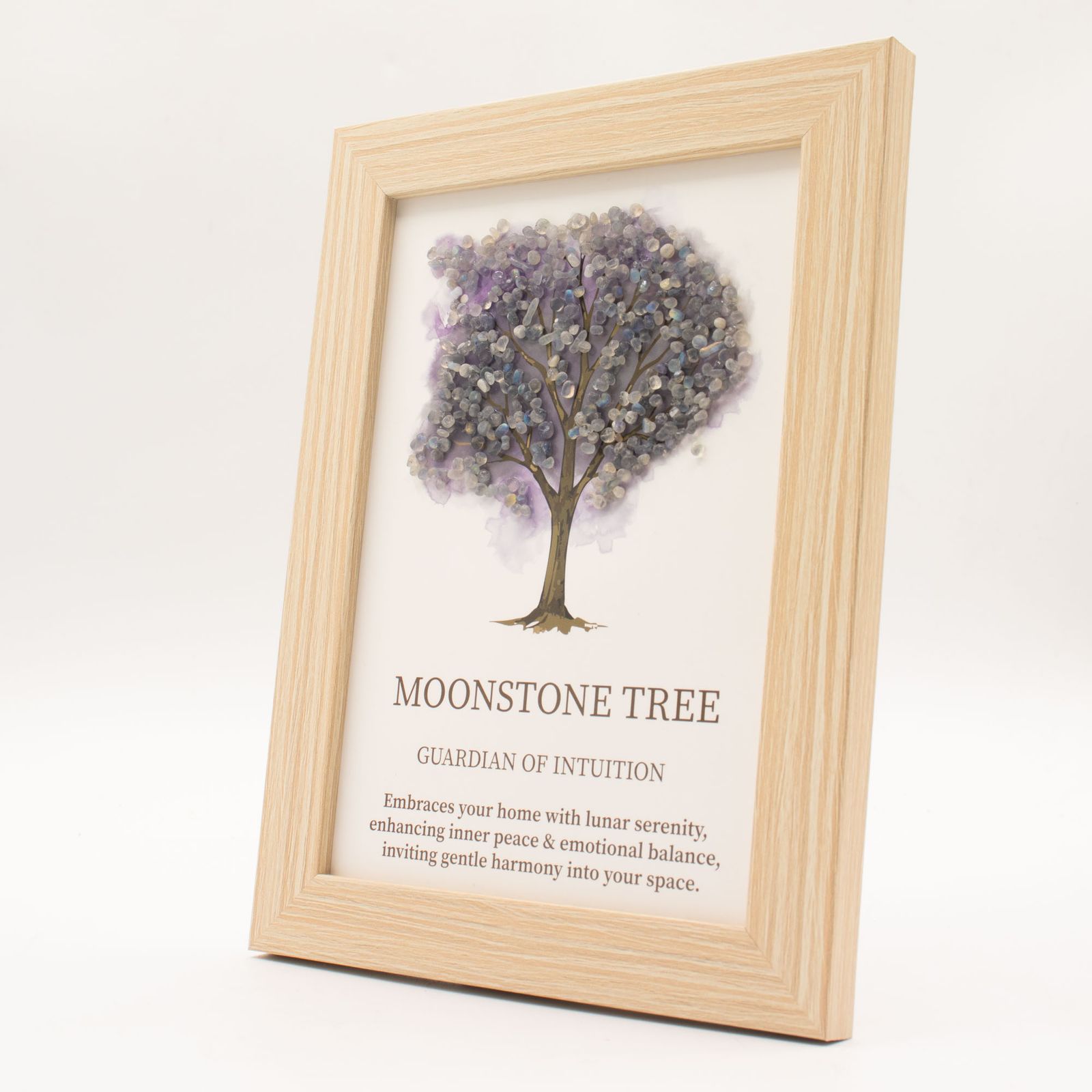 Cuadro de piedra preciosa - Árbol de la Vida - Piedra lunar (20x14.7x1cm) - Imagen 2