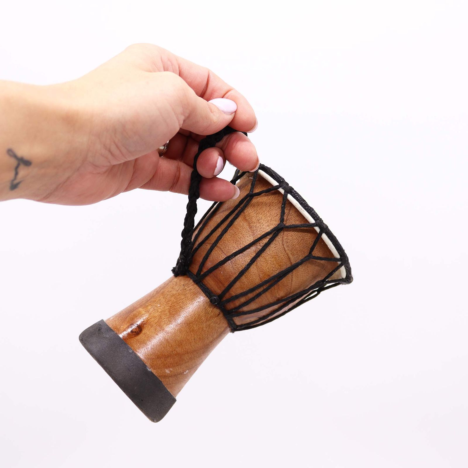 Tambor Djembe hecho a mano con tapa ancha - 15 cm - Imagen 4