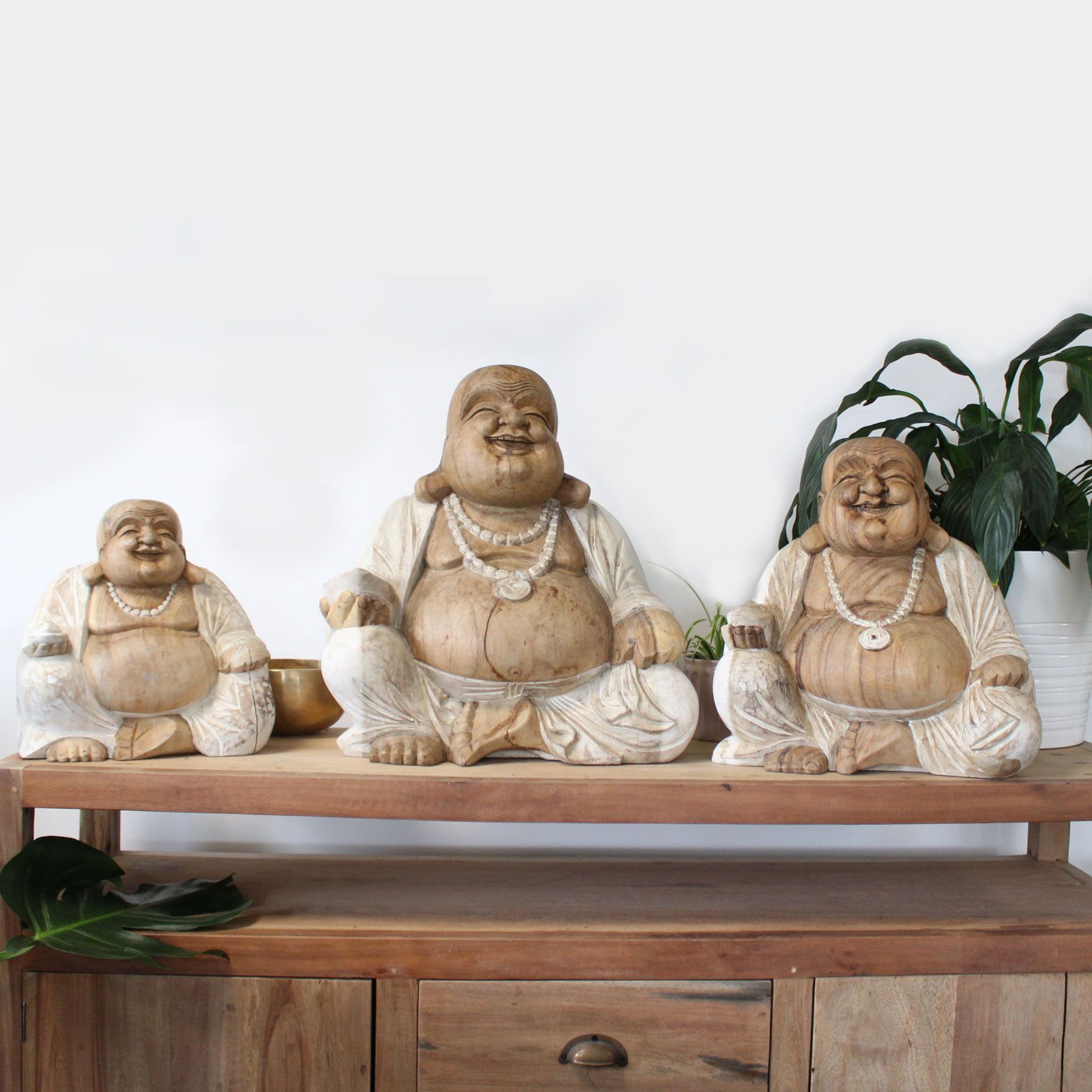 Buda Feliz - Blanqueado 40cm - Imagen 5