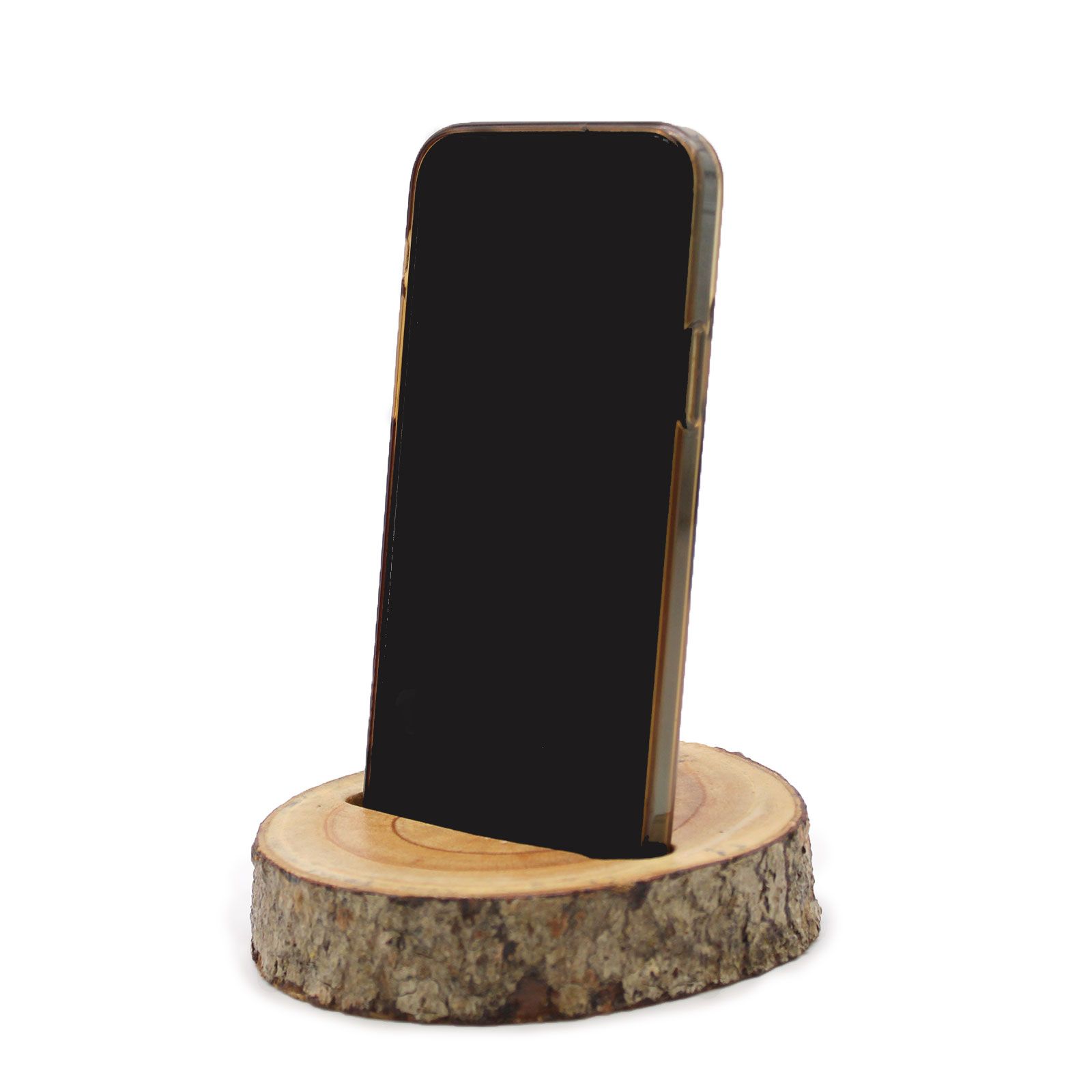 Small Log Phone Holder (slot) - Natural - Imagen 5