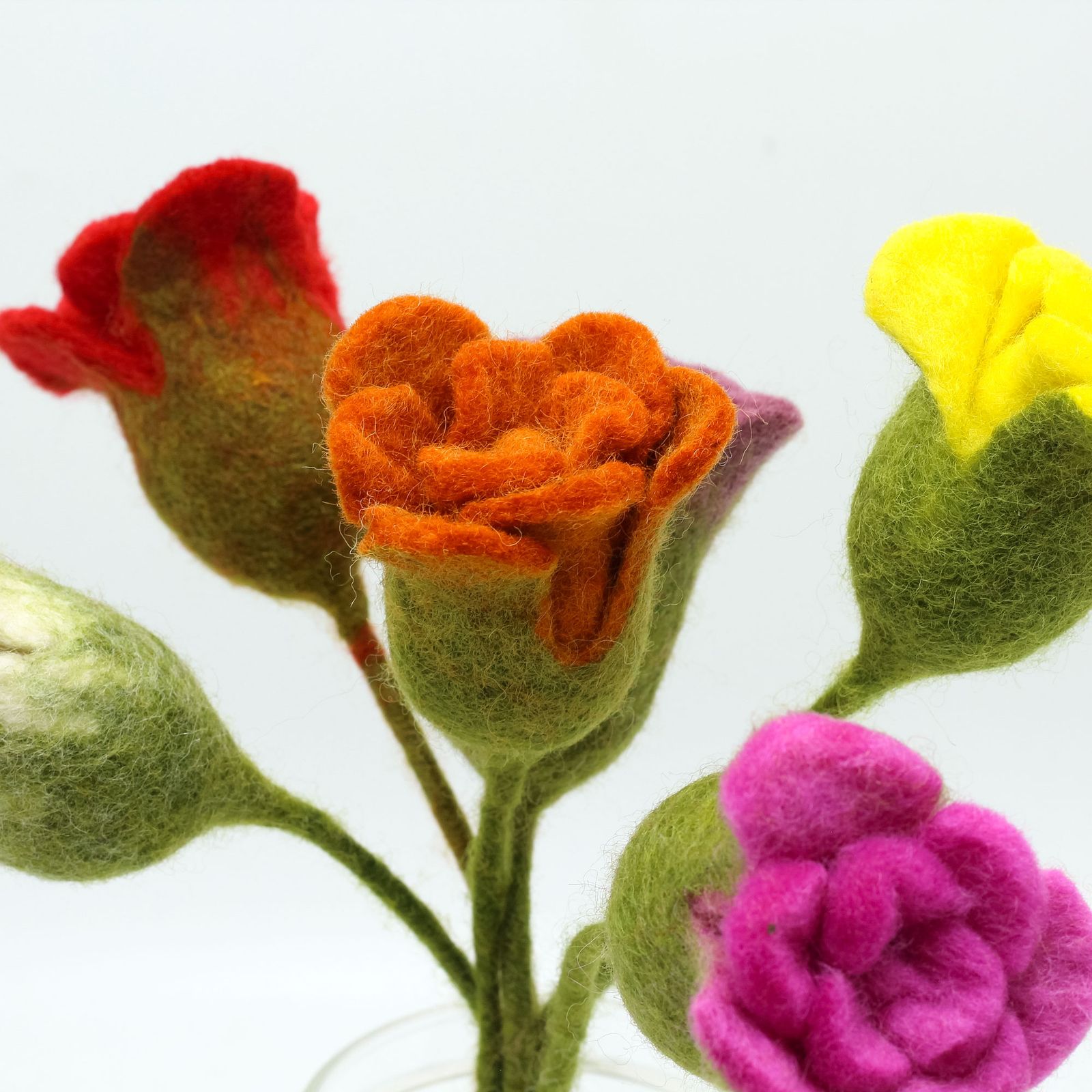 Flores de fieltro - Rosas (colores surtidos) - Imagen 2