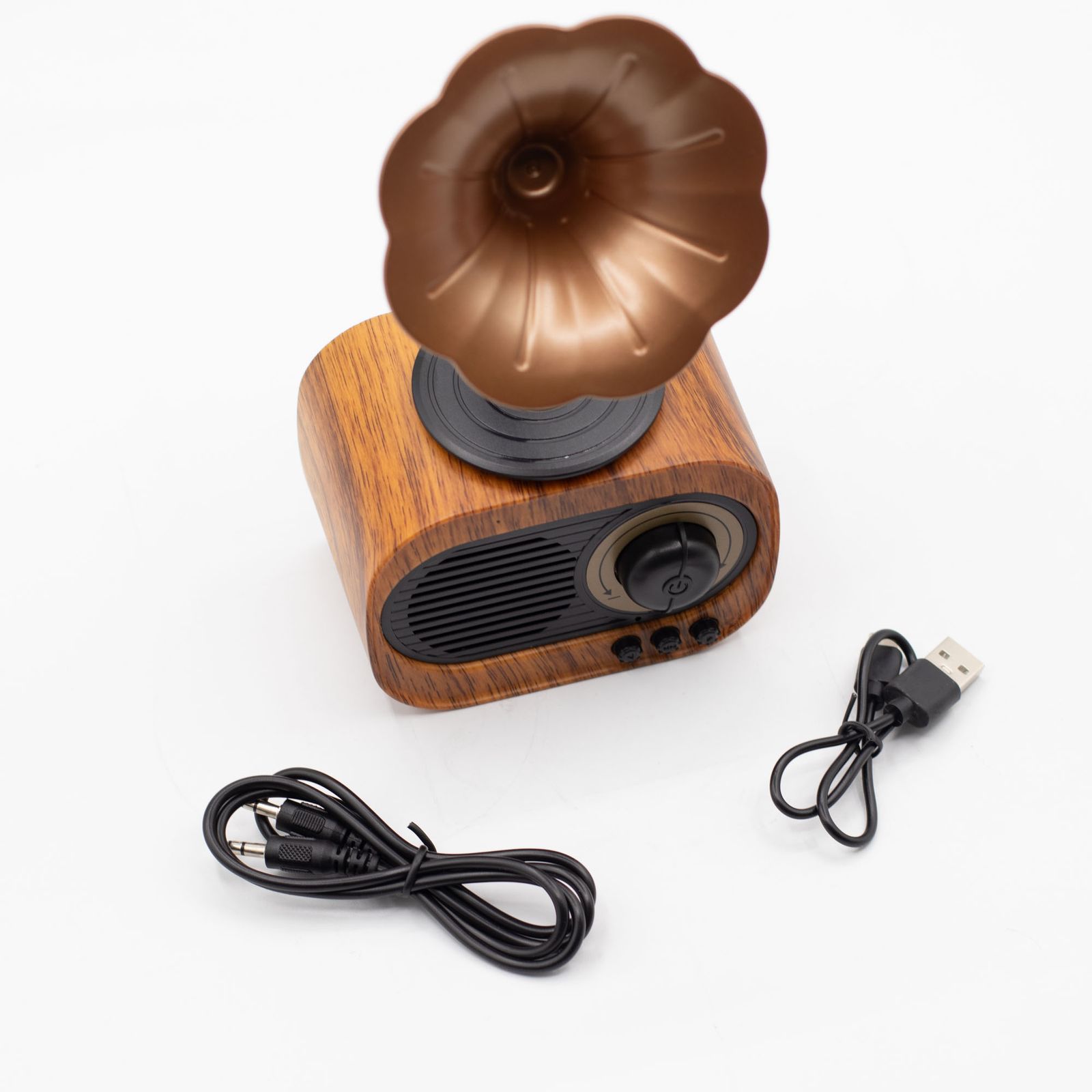 Altavoz mini gramófono retro - Bluetooth y radio FM - 5 vatios x 1 - Imagen 6