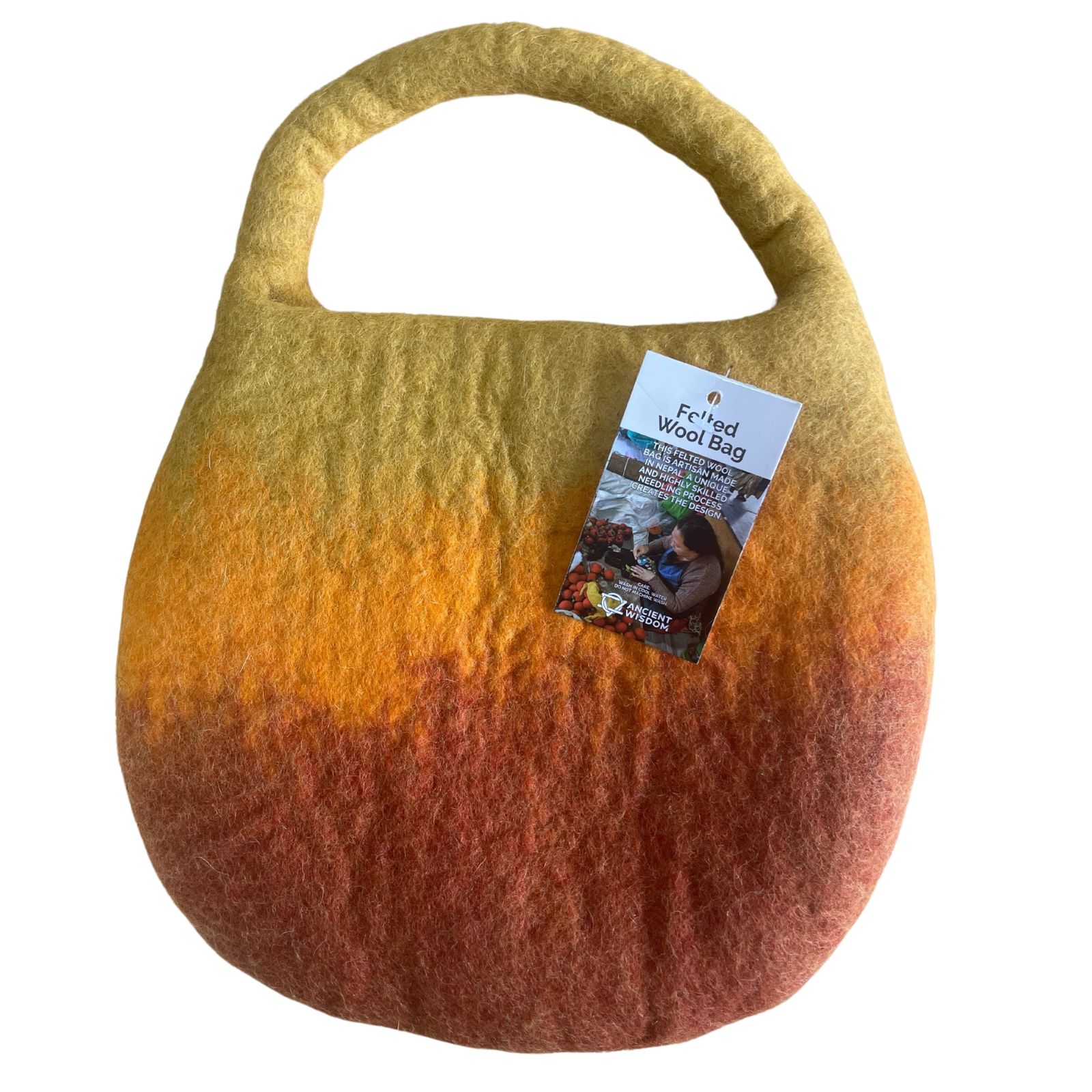 Bolsa de abejas de fieltro al agua - Un asa con imán - Naranja amanecer - Imagen 2