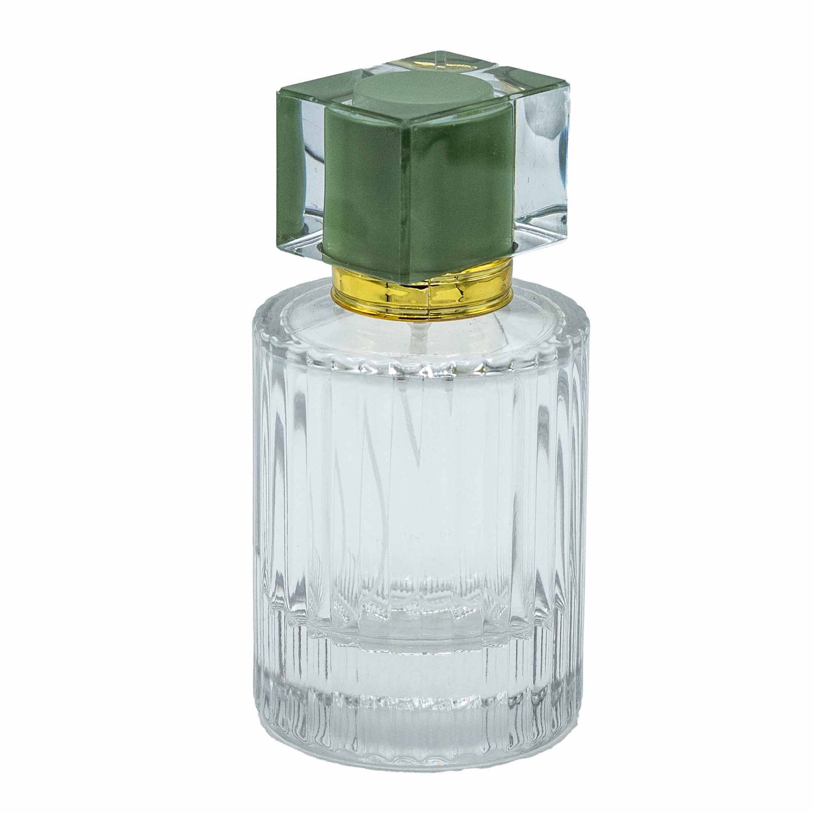 Frascos de vidrio para perfume con pulveridaor y tapa verde 50 ml - Imagen 2