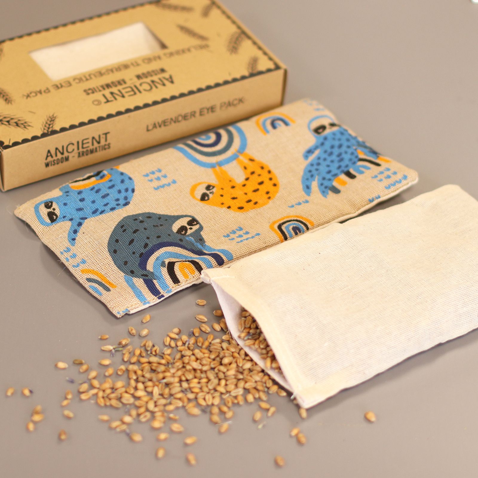 Almohada para los ojos de algodón natural lavanda y juco en caja de regalo - Pereza Perezosa - Imagen 2