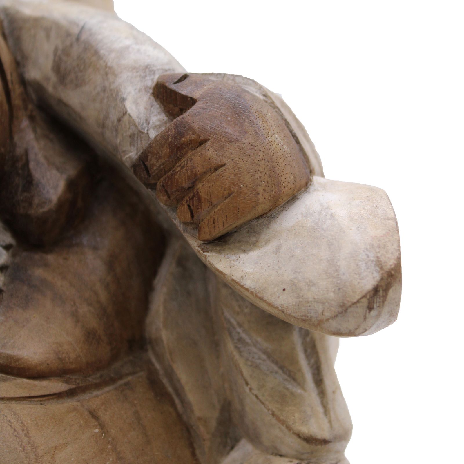 Happy Buddha Bring Wood - Whitewash 30cm - Imagen 2