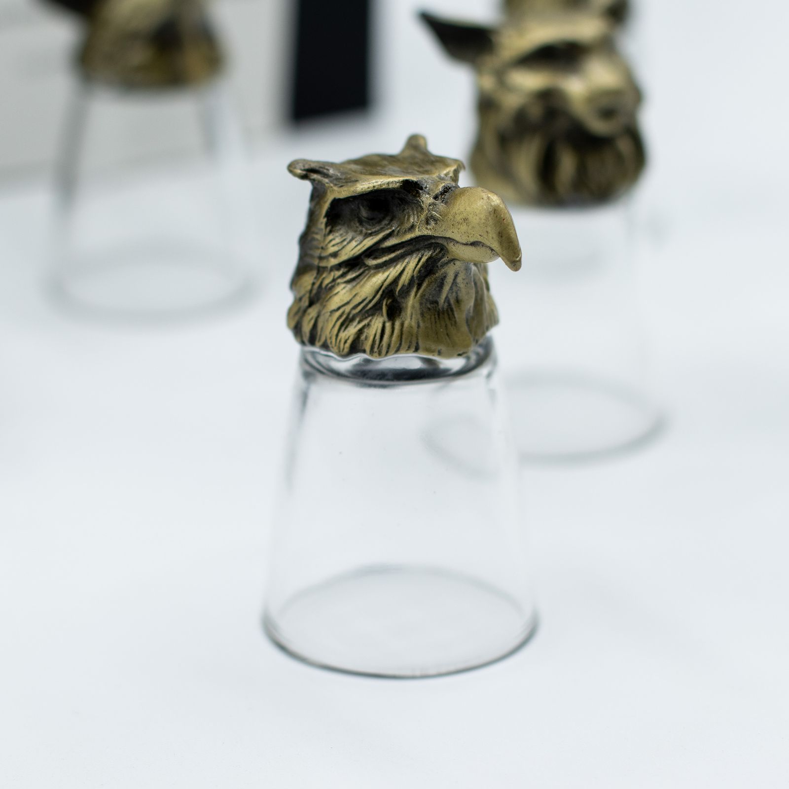 Conjunto de regalo de 12 vasos de chupito Bottom Up (25ml) - Bosque y Criaturas Místicas - Bronce Antiguo - Imagen 4