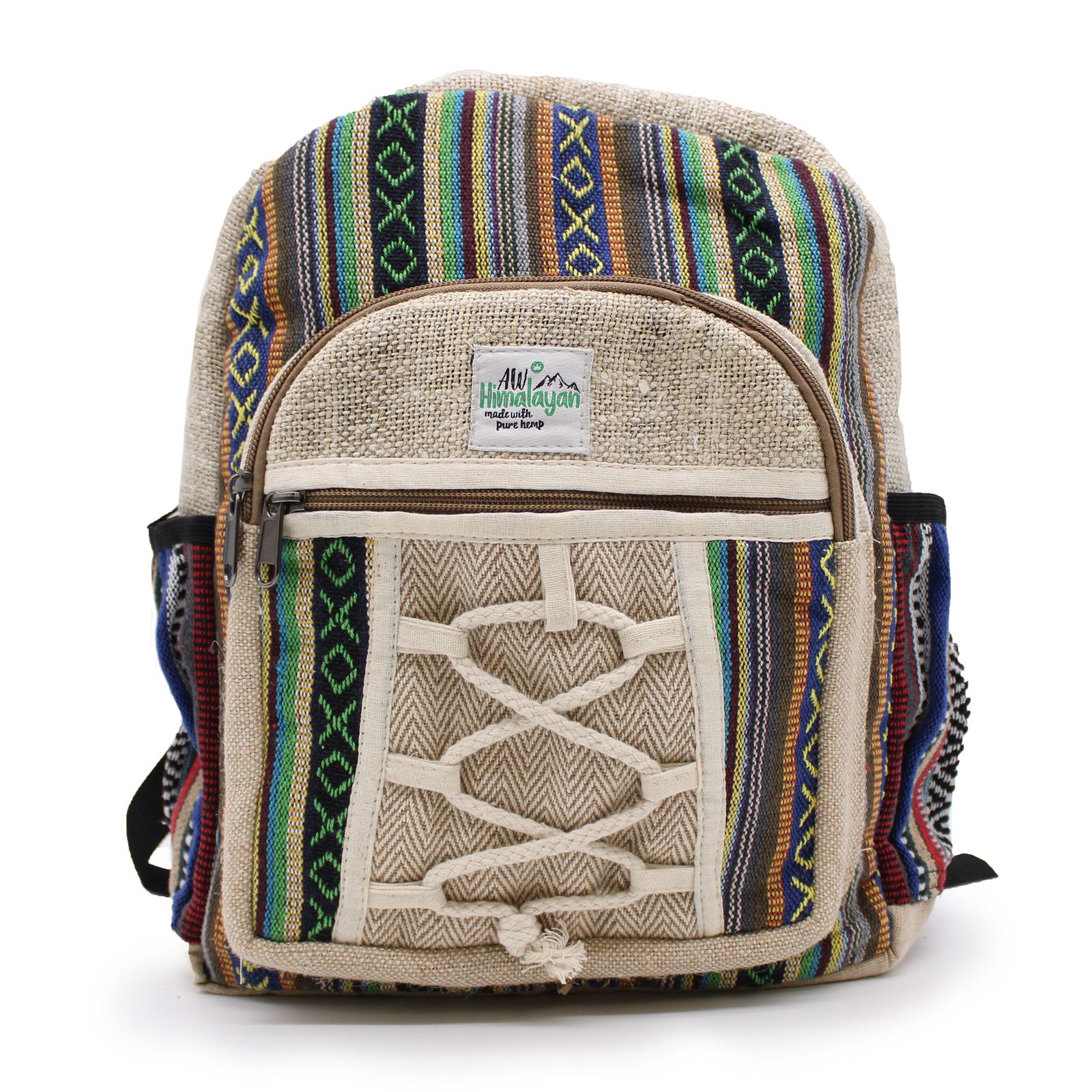 Mochila pequeña de cáñamo - Estilo cuerda y bolsillos - Imagen 7
