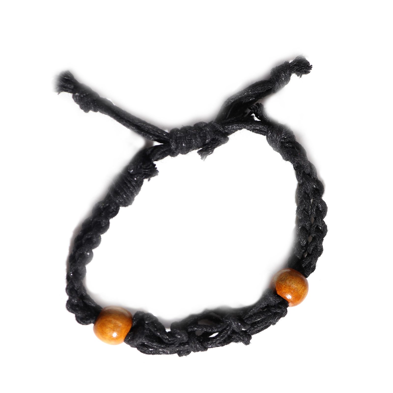 Pulsera de Macrame para Piedras Preciosas 20-28cm - Negro - Imagen 3