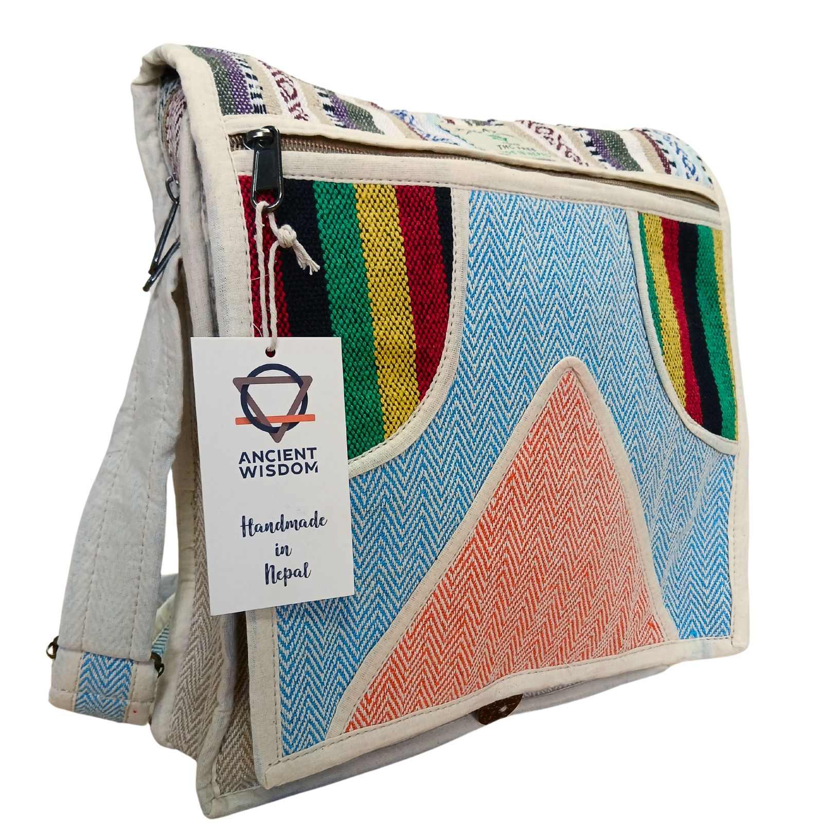Bolso Mensajero de Cáñamo para Laptop - Triángulo - Imagen 3