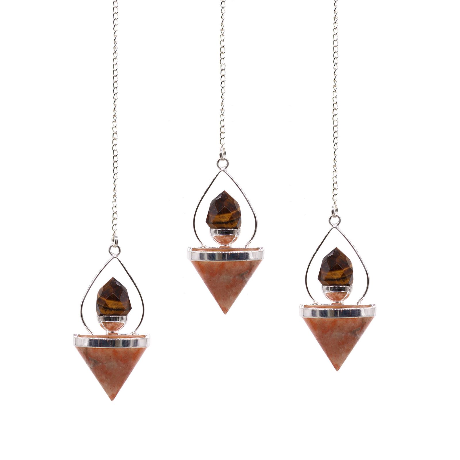 Gemstone Lantern of Life Pendulum - Sunstone & Tigereye - Imagen 2