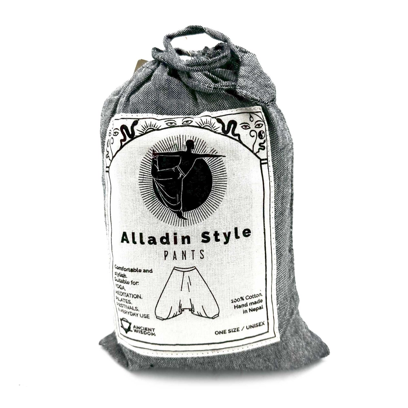 Pantalones de yoga y festival - Aladdin Himalayan Print en gris - Imagen 2