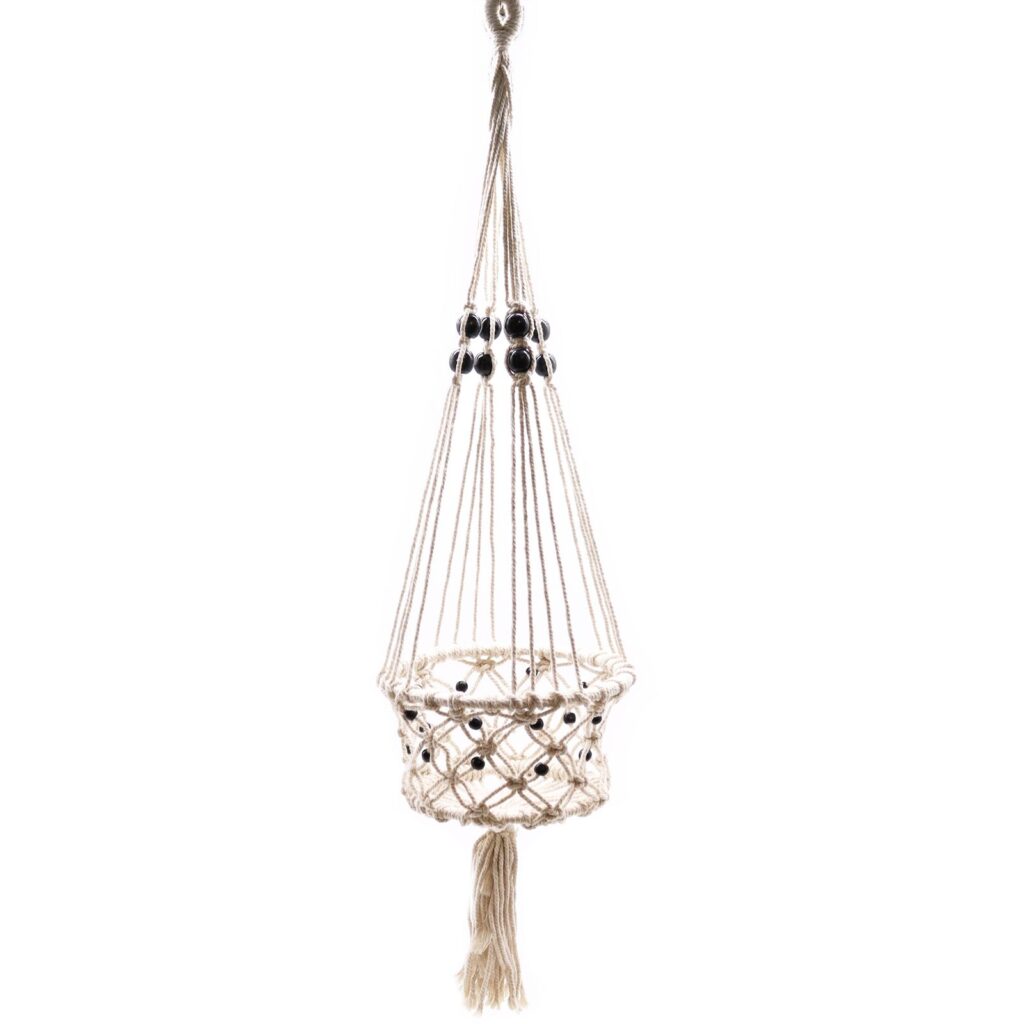 Macetero de Macrame - Gran con Cuentas