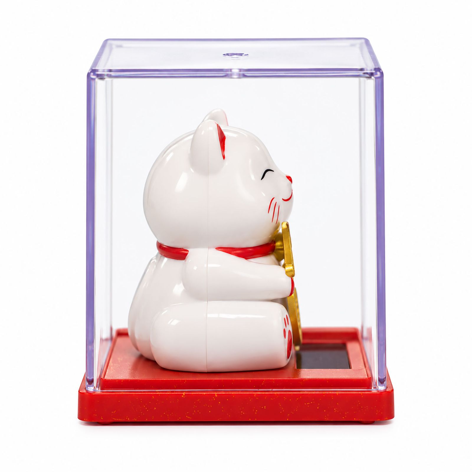 Mini Gato de la Suerte con Energía Solar en Caja - Blanco - Imagen 3
