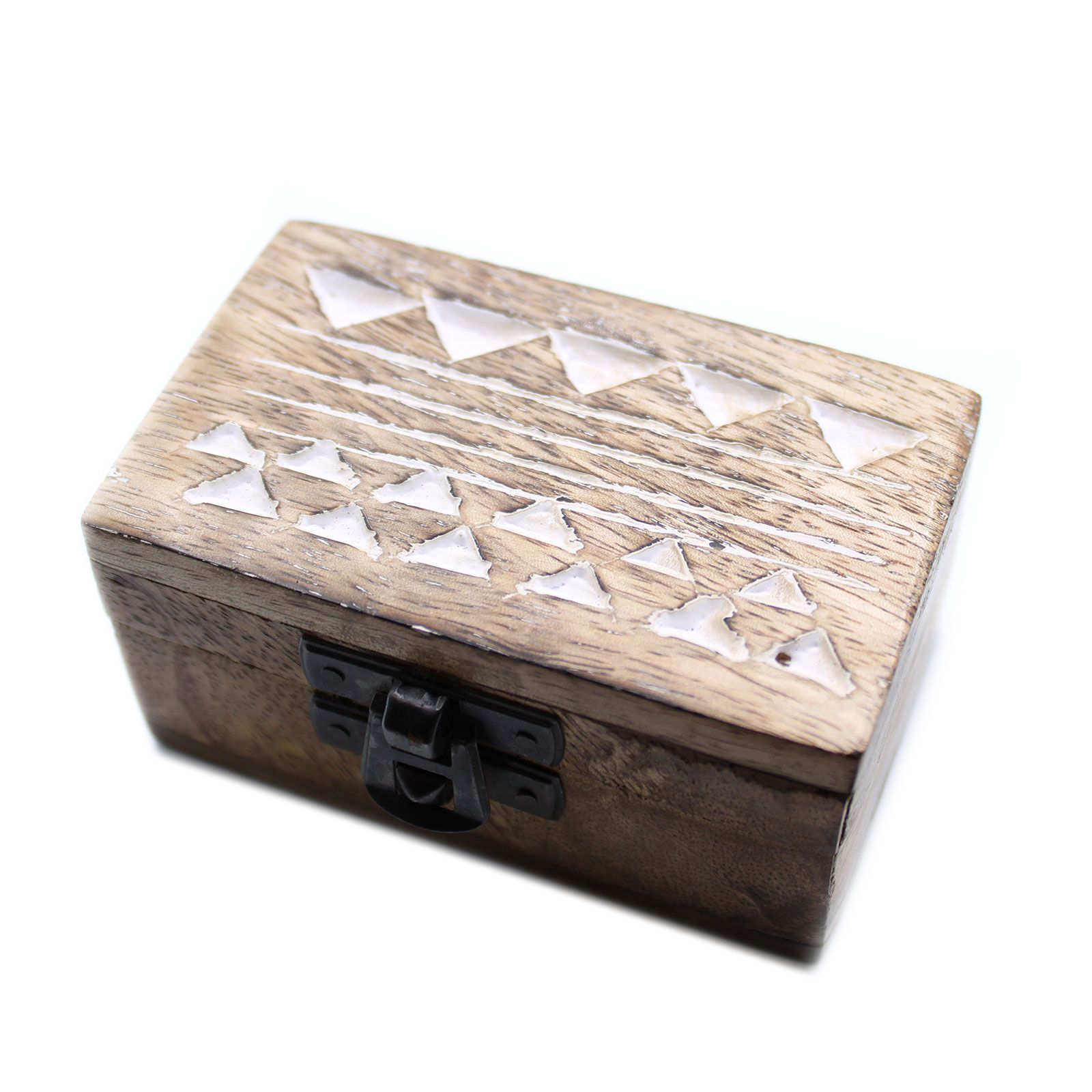 Caja de Madera Blanca - 3x1.5 Pastillero Diseño Azteca - Imagen 5