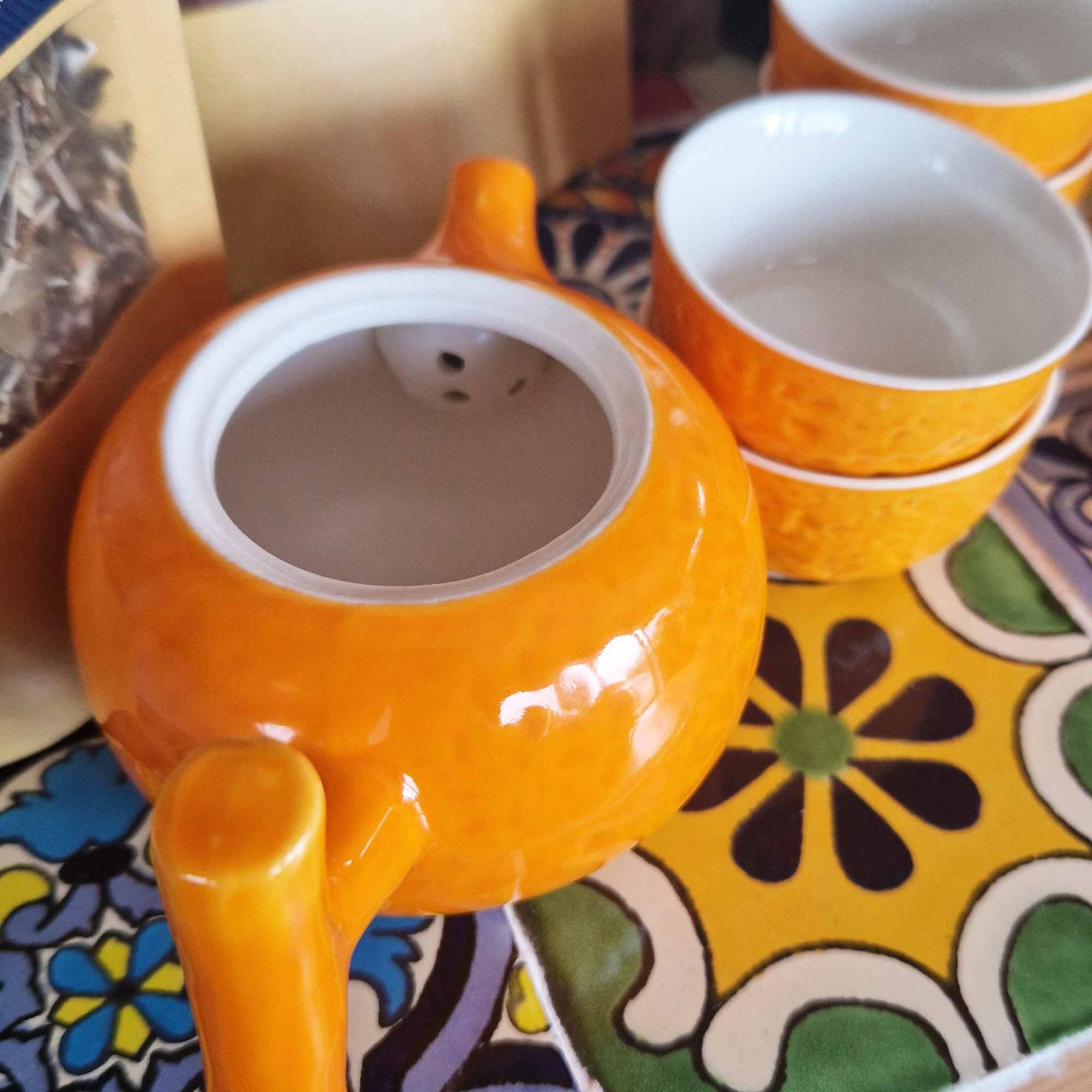 Set de Tetera - Naranja - Tetera & Cuatro tazas - Imagen 2
