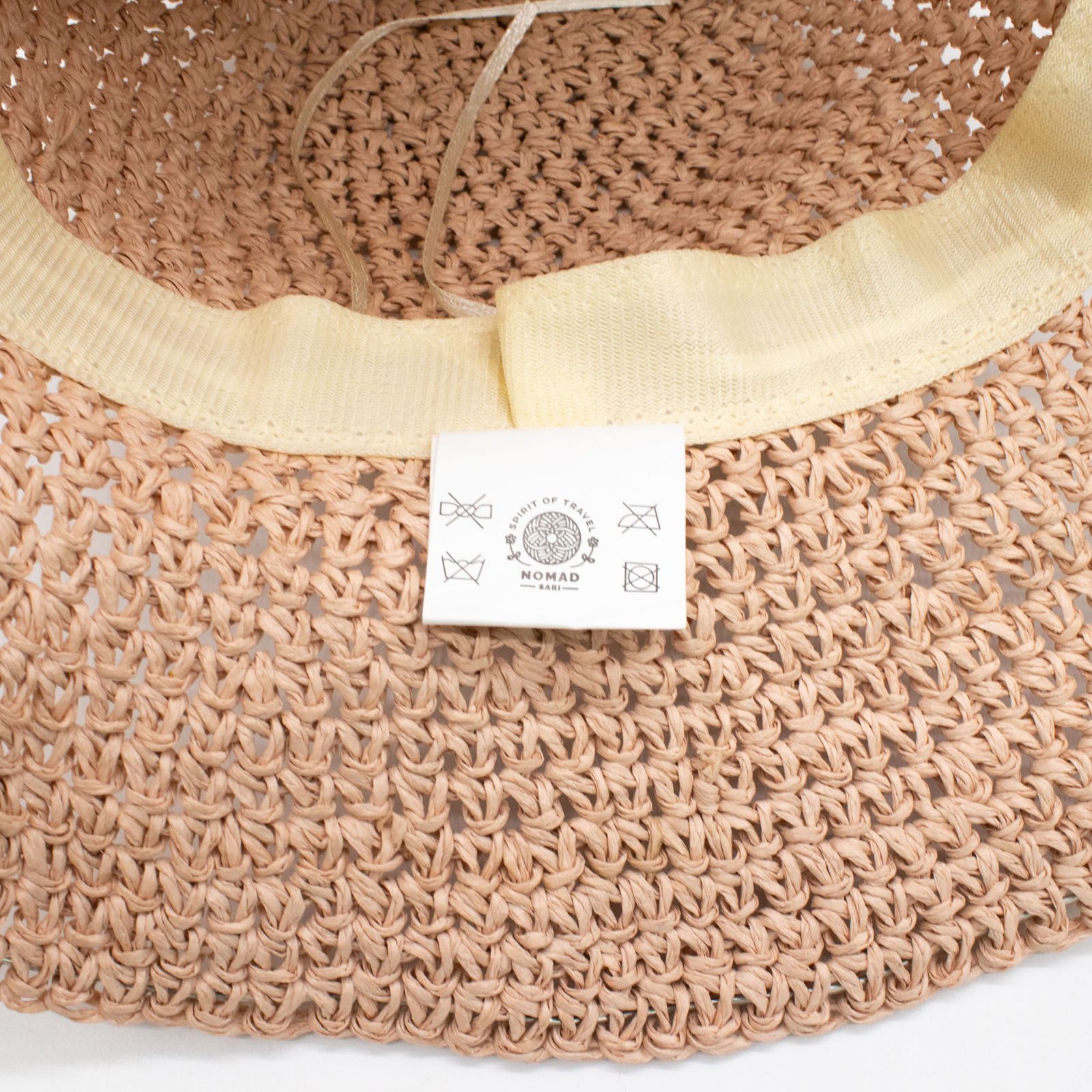 Nomad Sari Sombrero de paja de ala ancha - Rosa Rubor - Imagen 3
