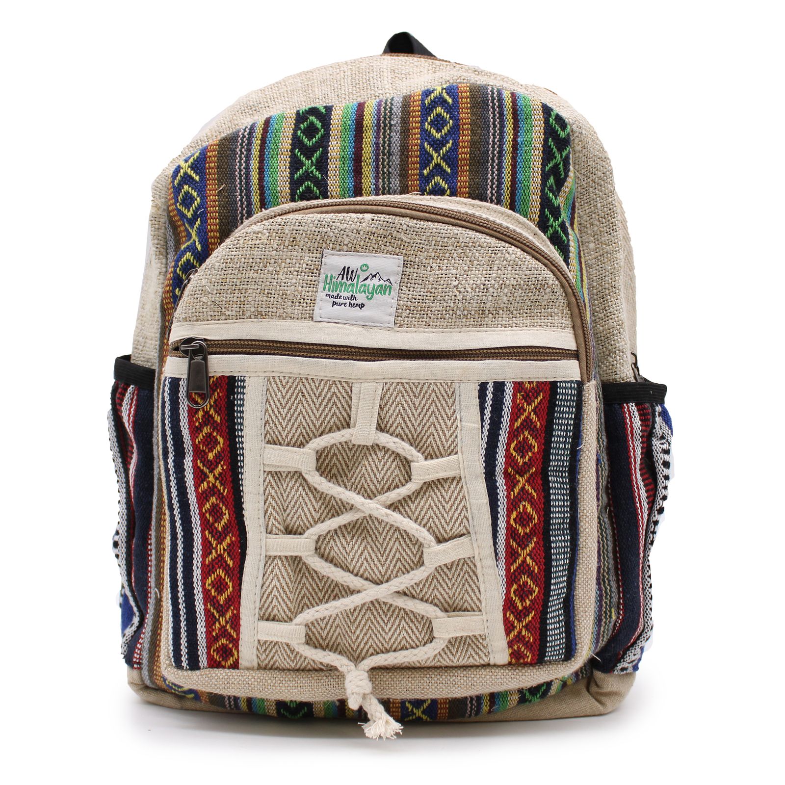 Mochila pequeña de cáñamo - Estilo cuerda y bolsillos - Imagen 6