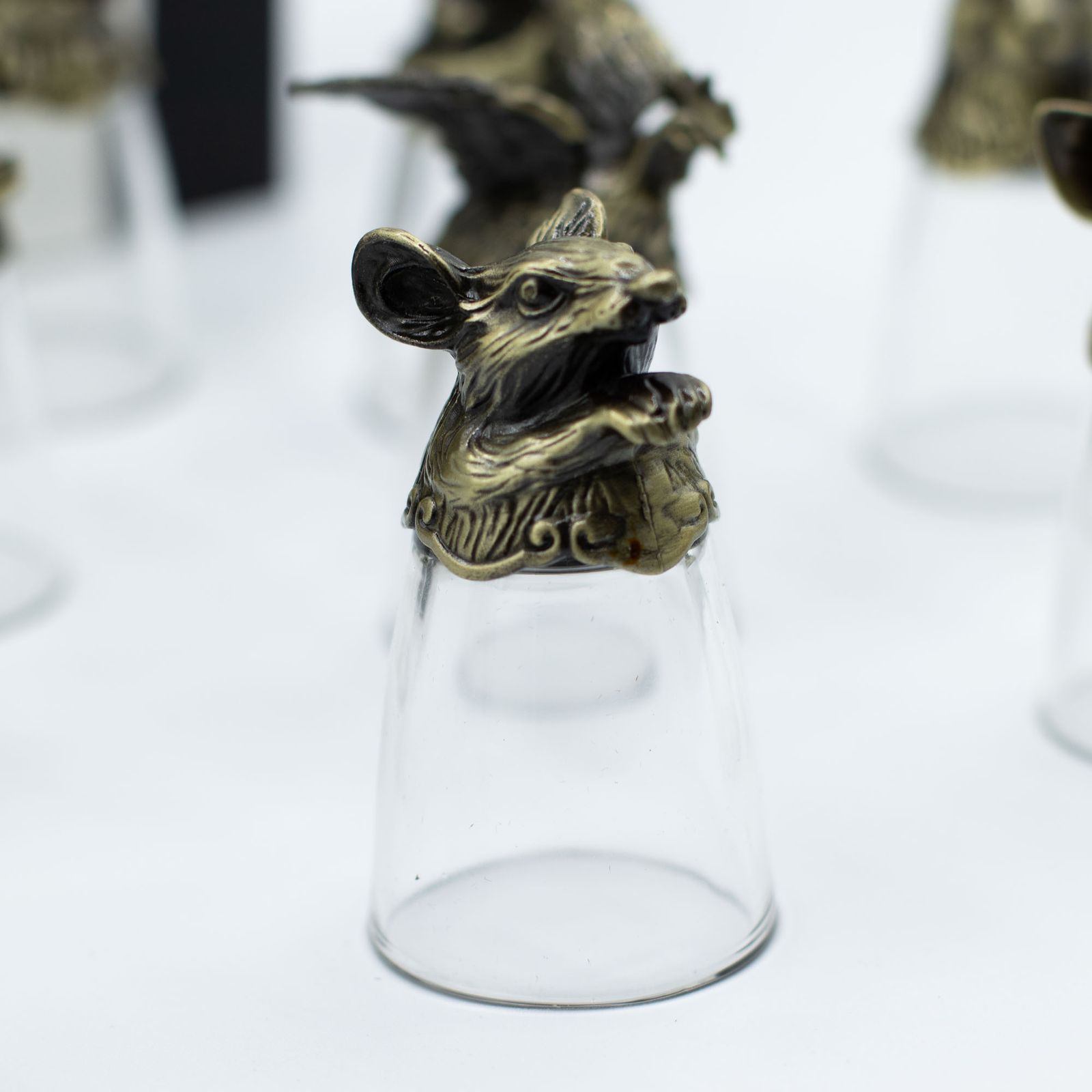 Vasos de chupito Bottom Up (25ml) - Bosque y Criaturas Místicas - Bronce Antiguo - Imagen 7