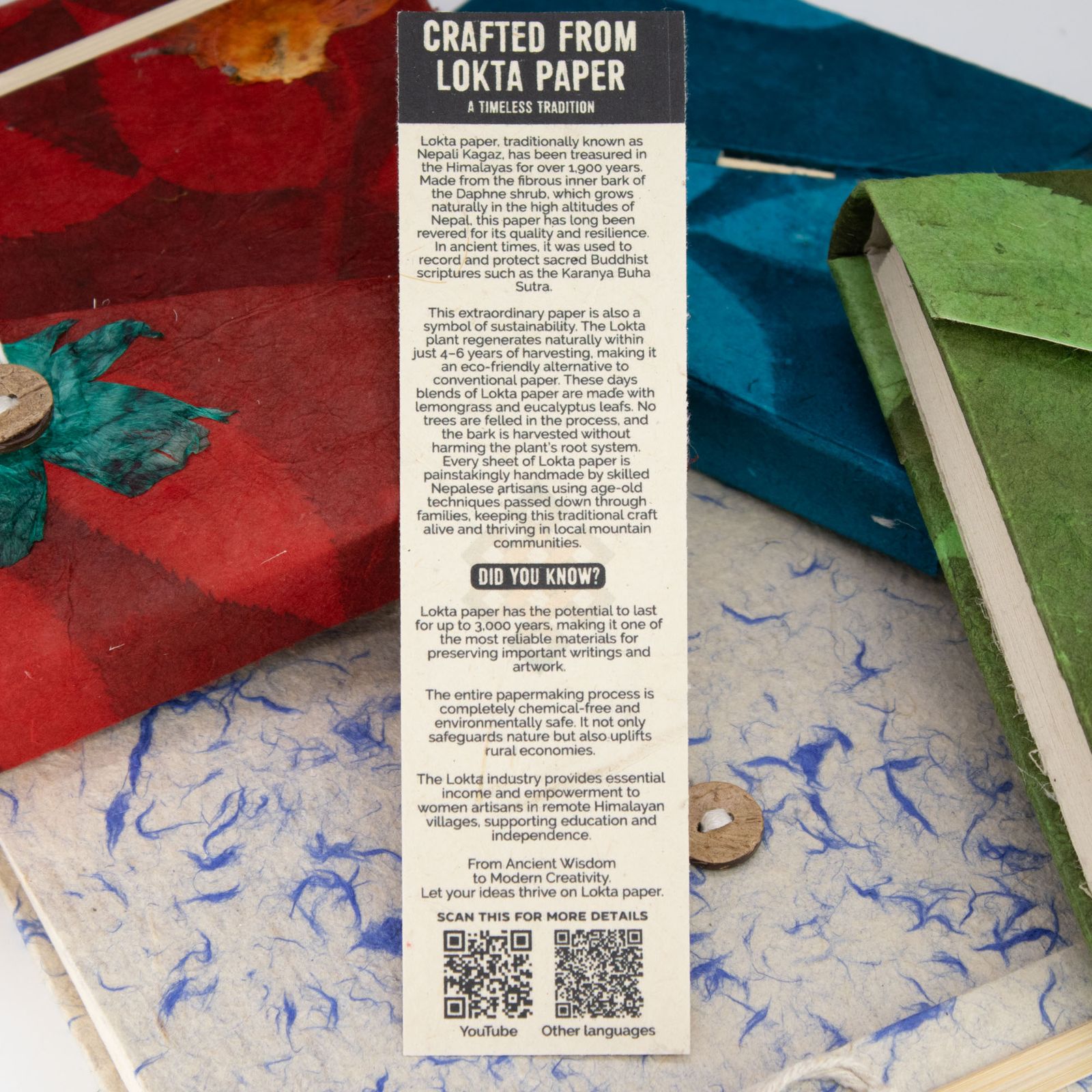 Cuaderno de inspiración de Lokta Lrg (21x15cm) - 45 hojas - Tus palabras - incluye marcador - Imagen 5