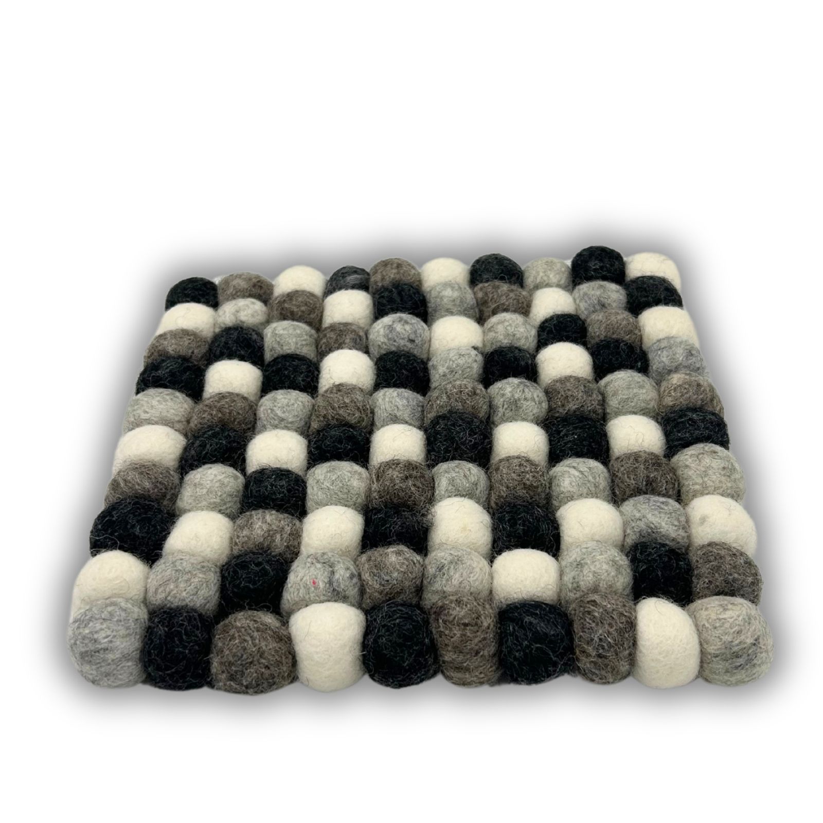 Posavasos cuadrados de fieltro de 10 cm, color gris multicolor (juego de 4) - Imagen 3