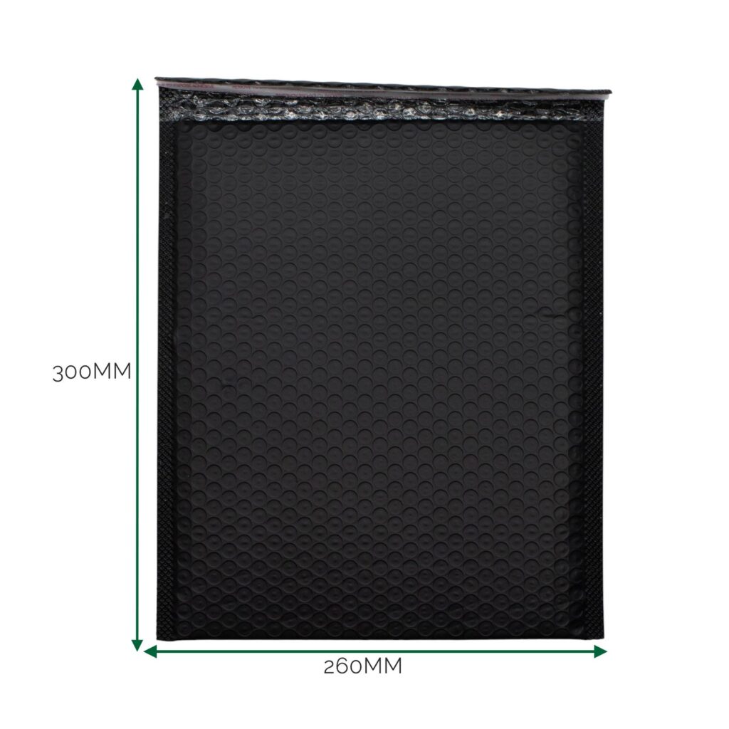 Sobre de burbuja de polietileno negro (260x300+40mm)