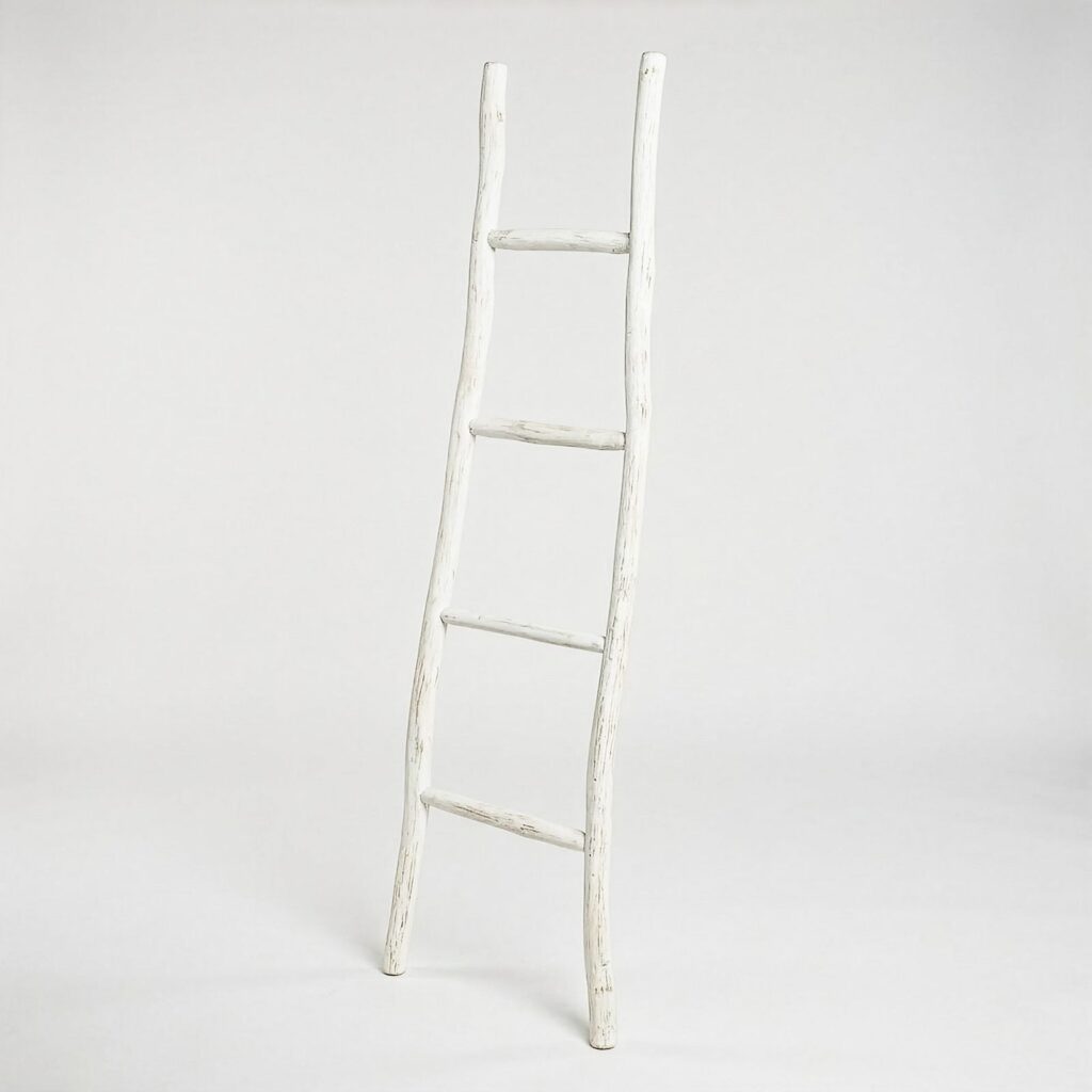 Gran escalera de madera Kemu - 1.5 m - acabado blanqueado - estilo japonés