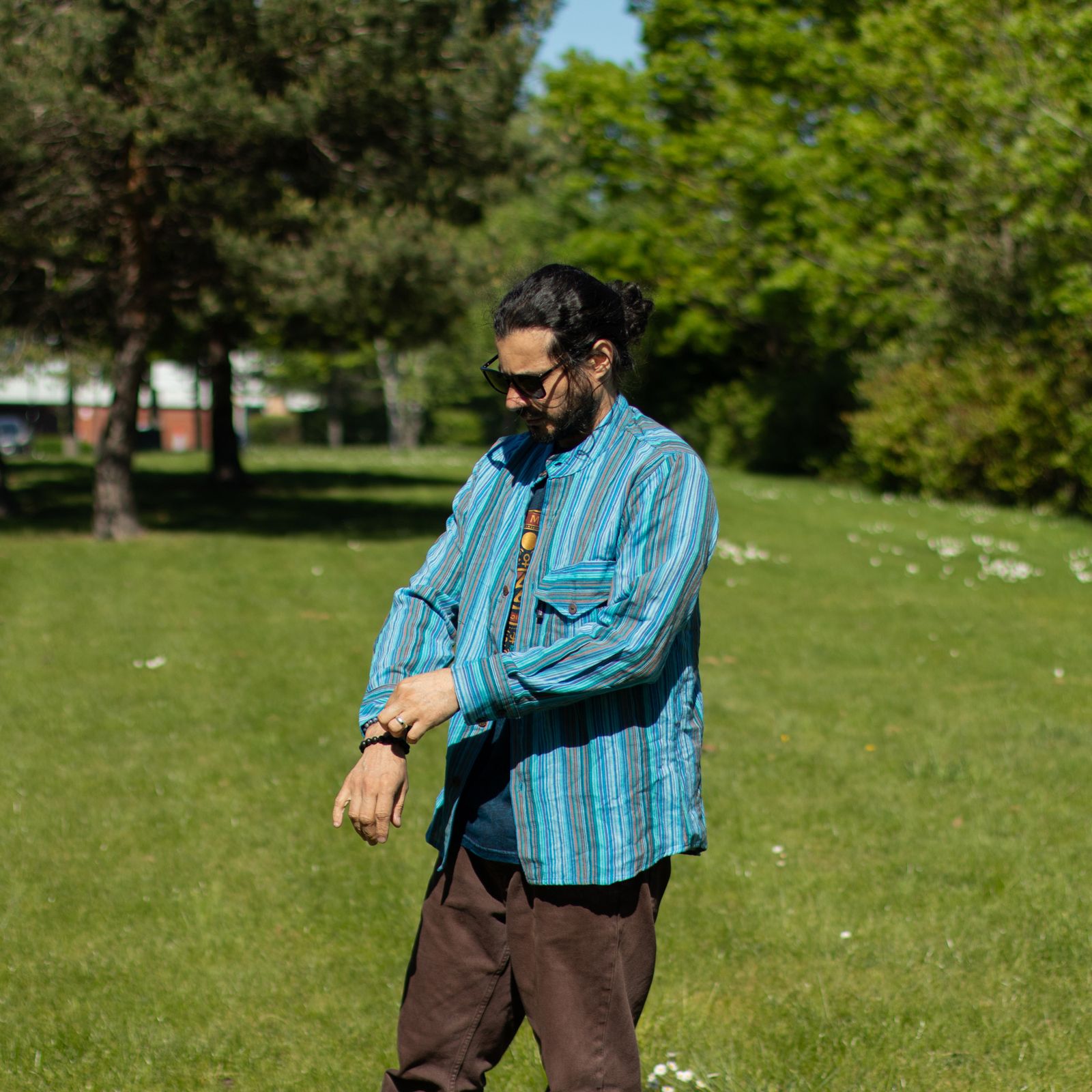Nomad Sari Grandad Shirt - Turquesa - Mediano - Imagen 2