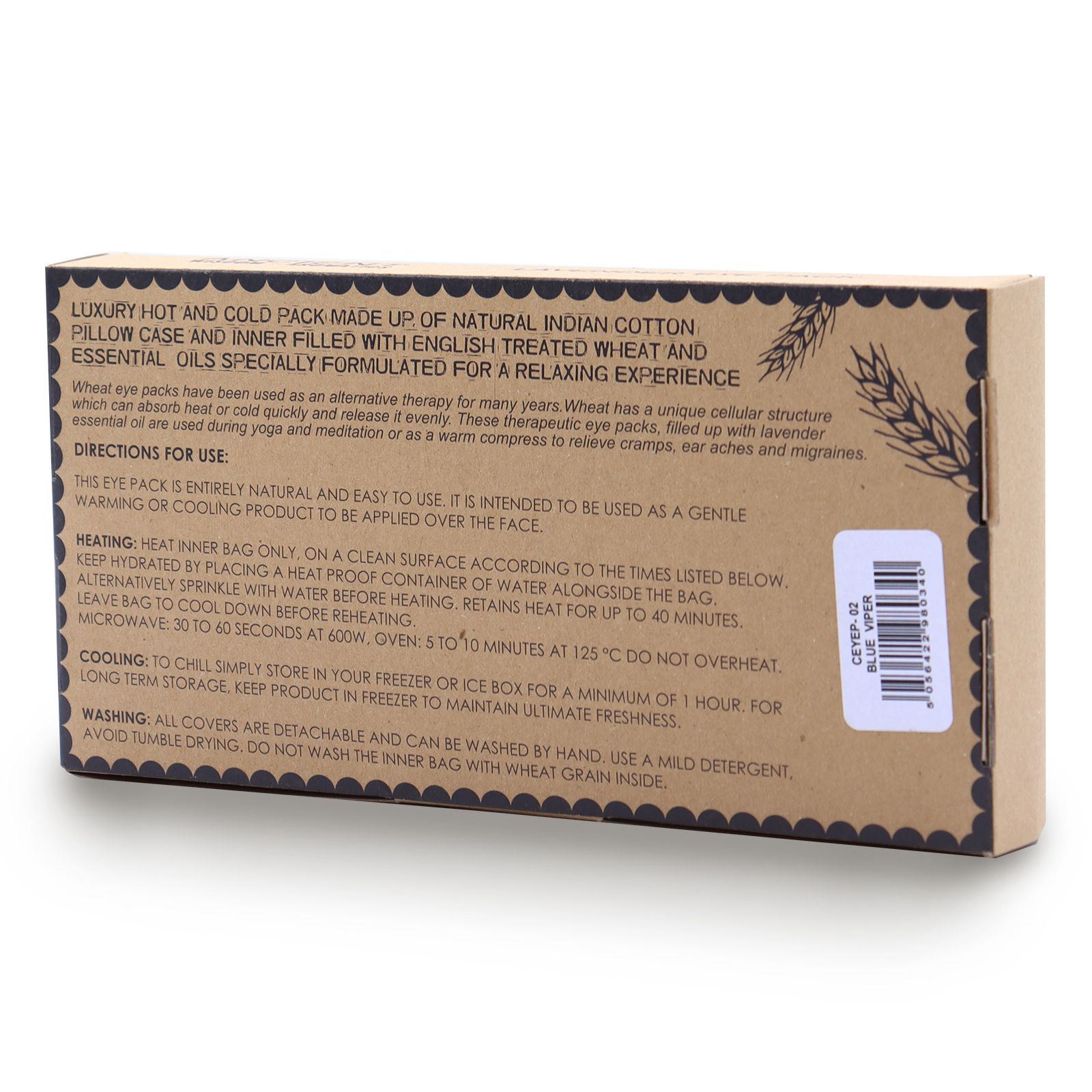Almohada para los ojos de algodón natural lavanda y juco en caja de regalo - Víbora azul - Imagen 5
