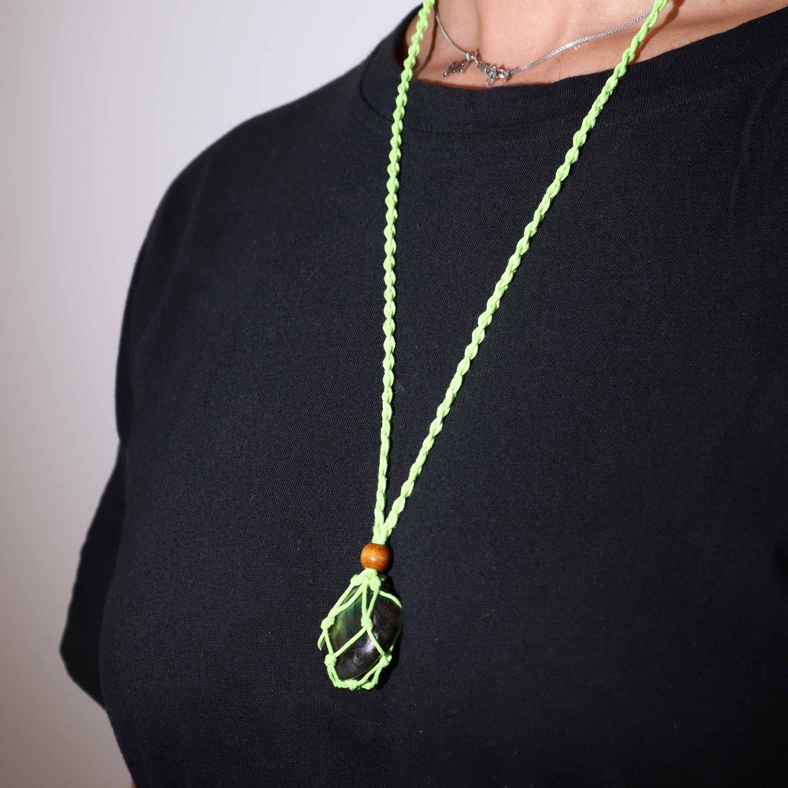 Cordones para Collar de Pieras Preciosas 45 cm - Verde - Imagen 3