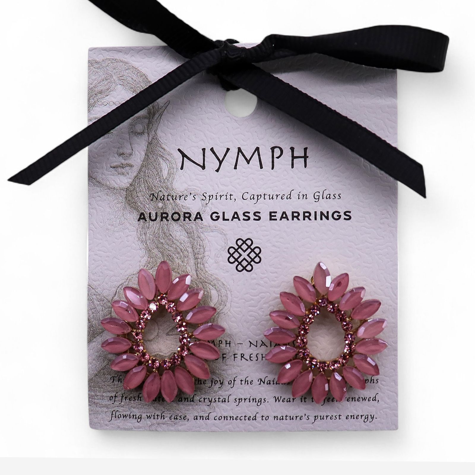 Pendientes de Cristal Vintage - Aro - Cuarzo Rosa - Imagen 5