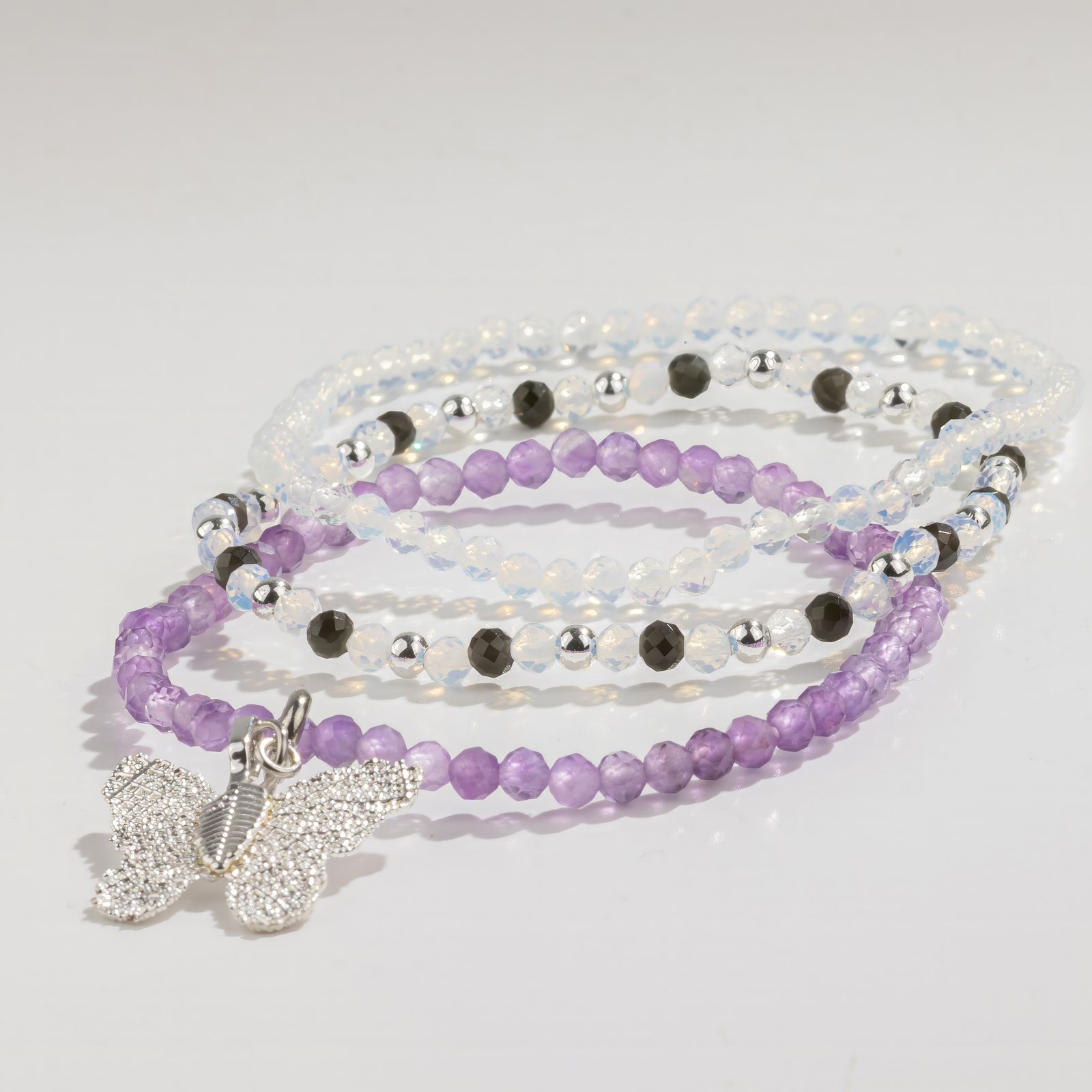 Conjunto de pulseras con piedras preciosas de ninfa espiritual - Luna llena - Imagen 3